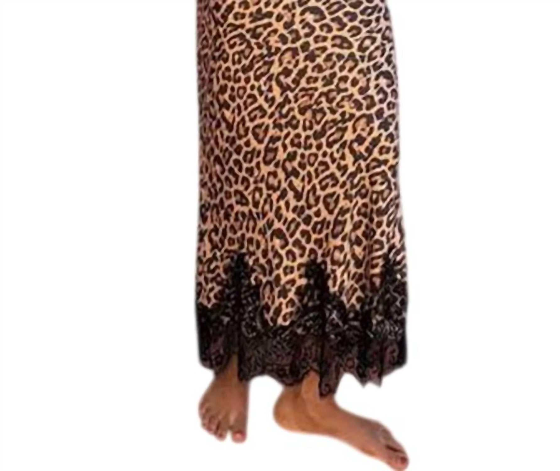 Maeva Lace Midi Skirt In Leopard