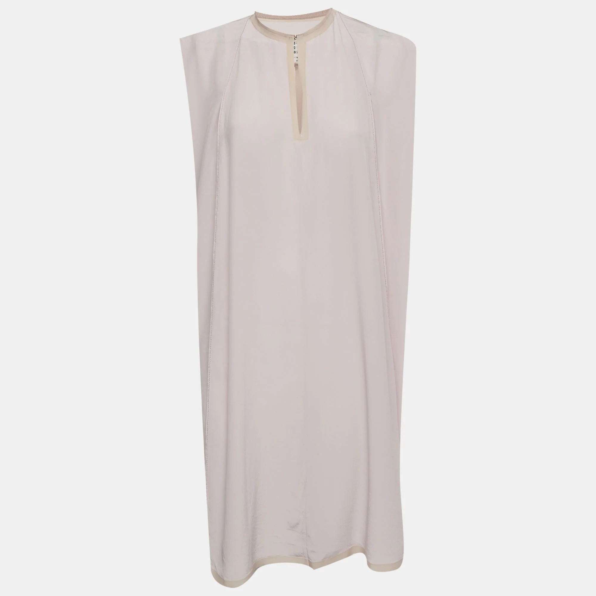 Maison Martin Margiela Purple Silk Crepe Tunic Mini Shift Dress
