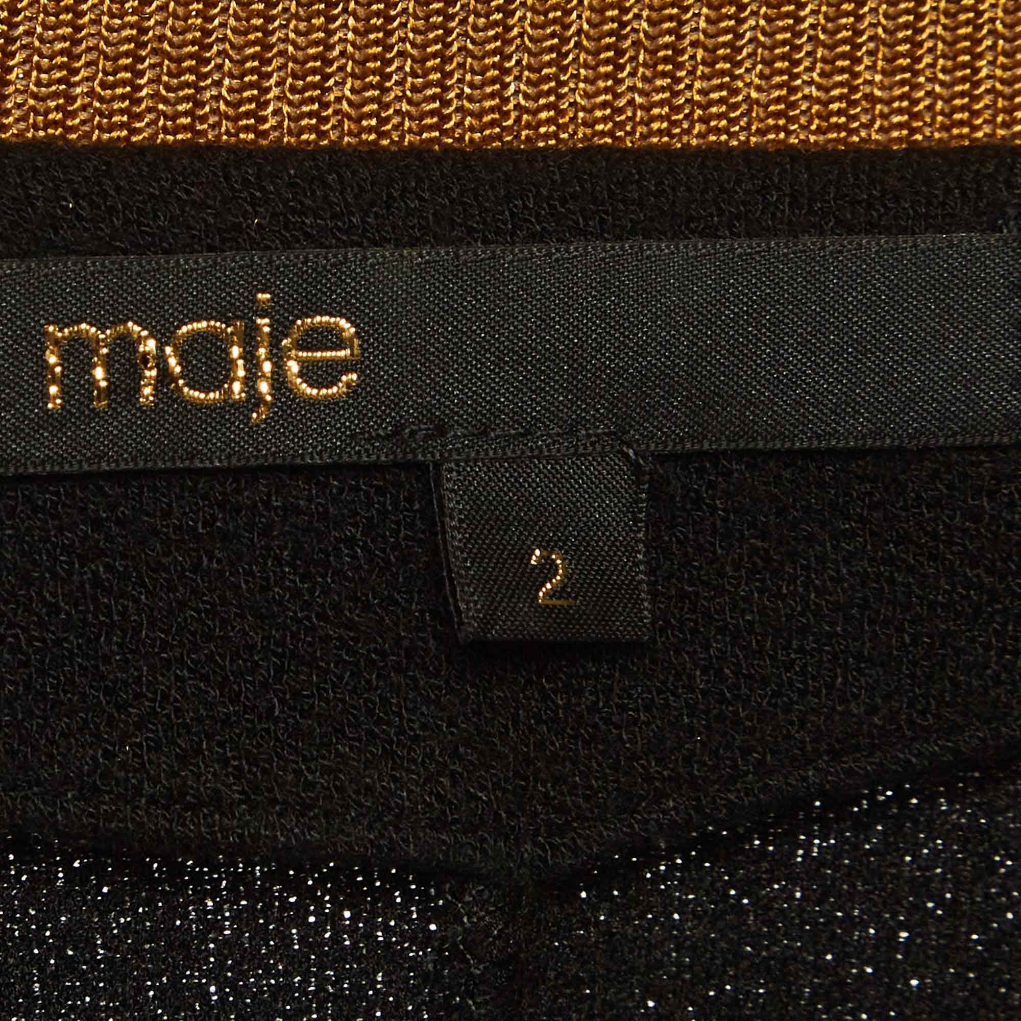 Maje Black Stretch Crepe Zip Up Raline Mini Dress - Image 6