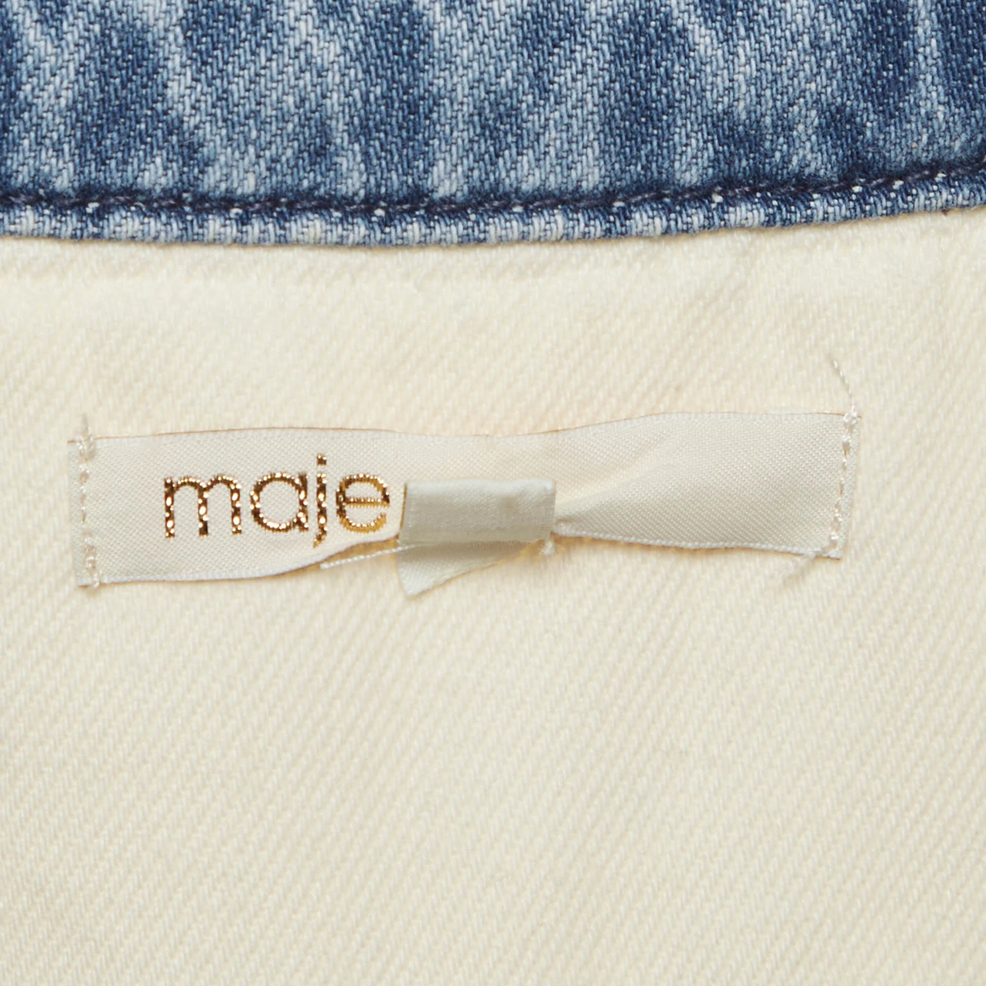 Maje Blue Cotton Belted Denim Midi Dress - Image 5