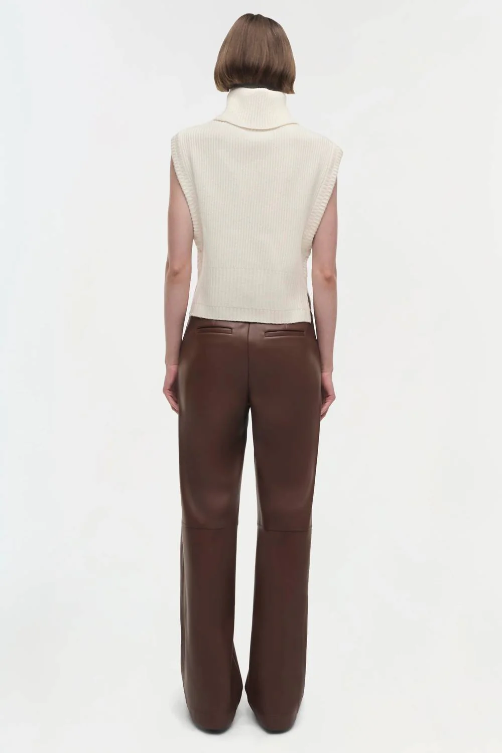Maple Sleeveless Ribbed Turtleneck Sweater In Ivory - Image 4