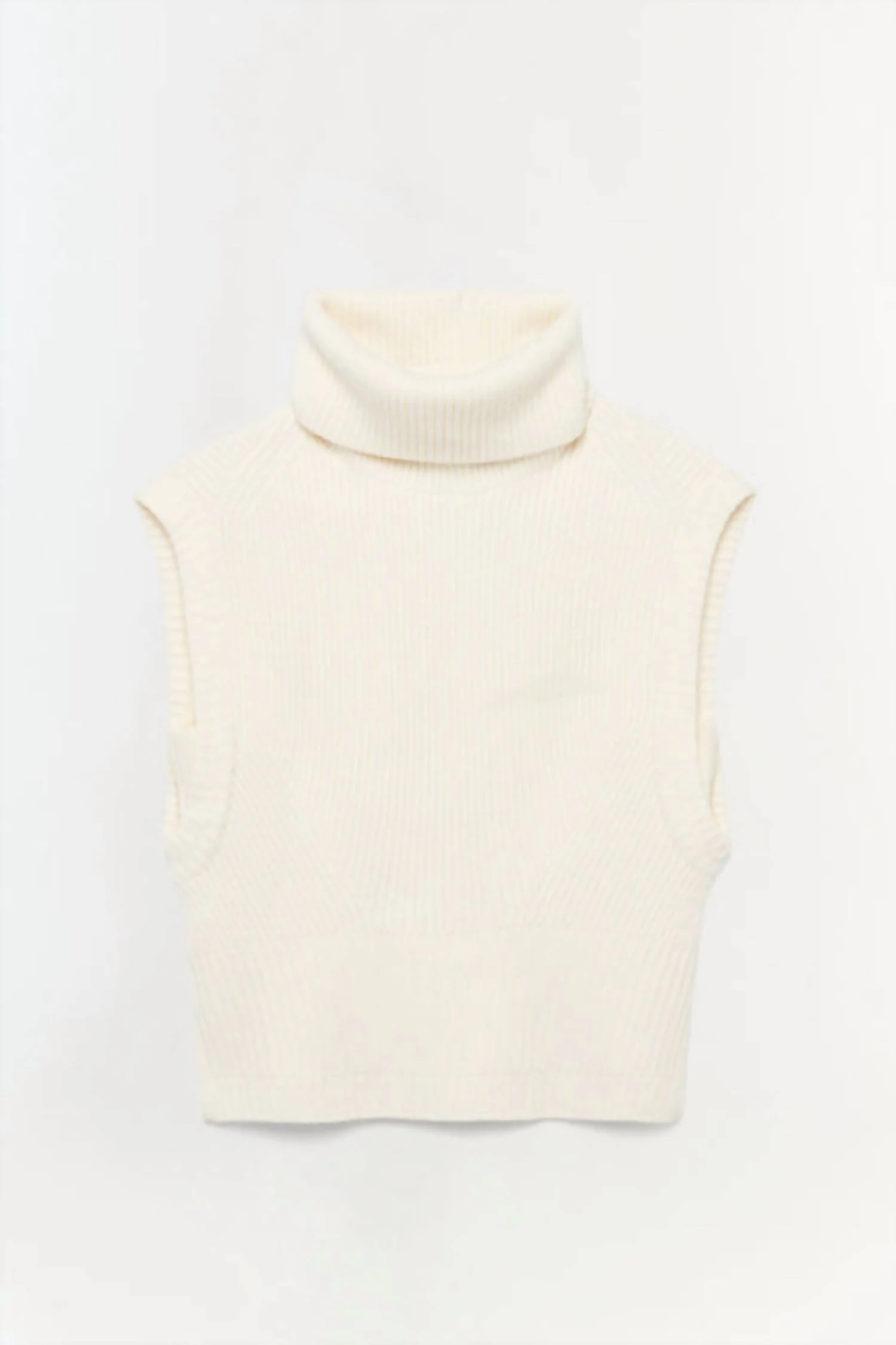 Maple Sleeveless Ribbed Turtleneck Sweater In Ivory - Image 5