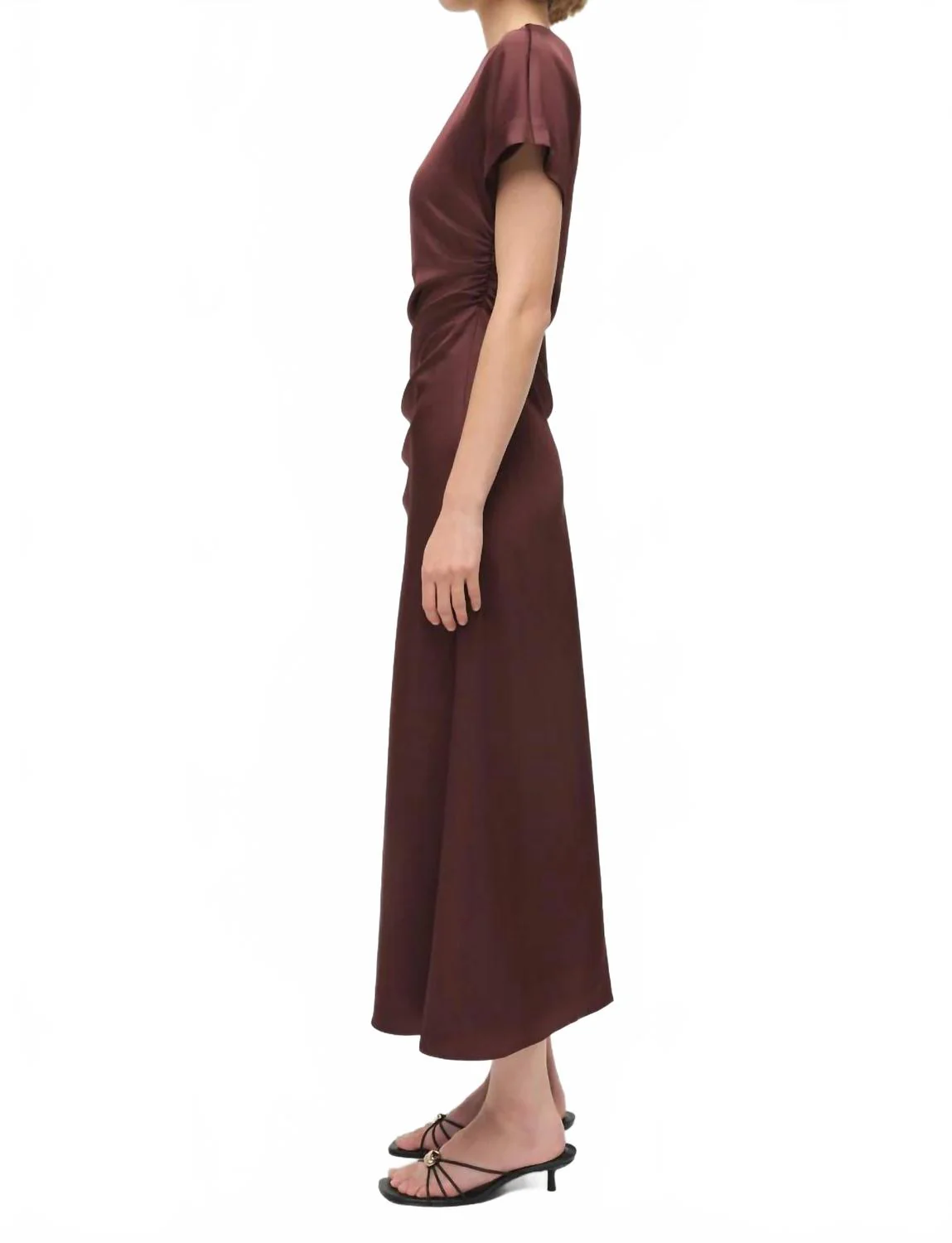 Marabella Midi Dress In Mahogany - Image 2