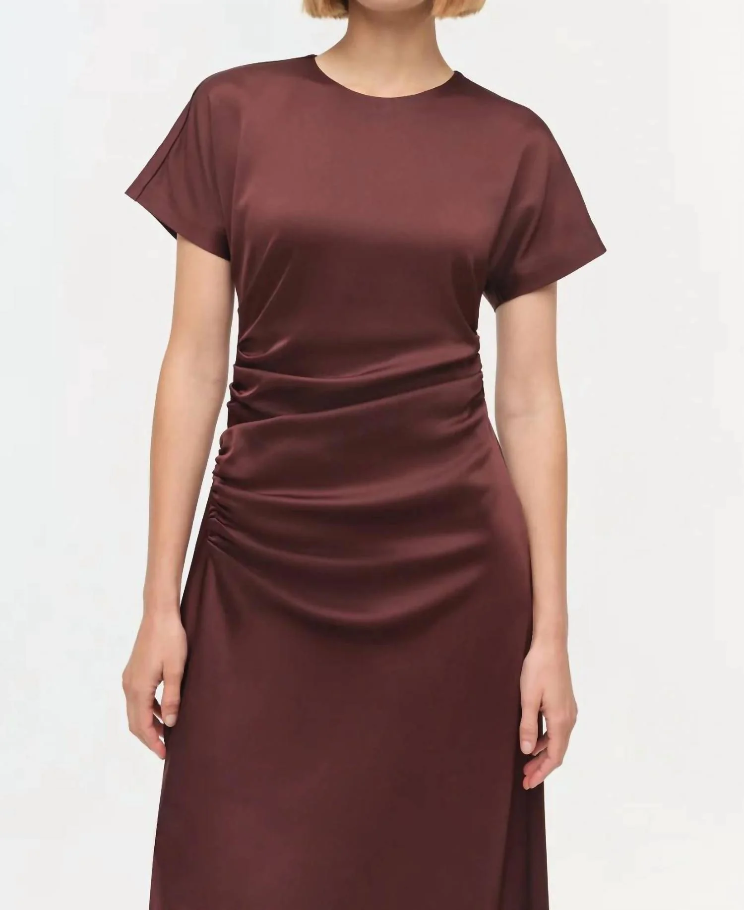 Marabella Midi Dress In Mahogany - Image 4