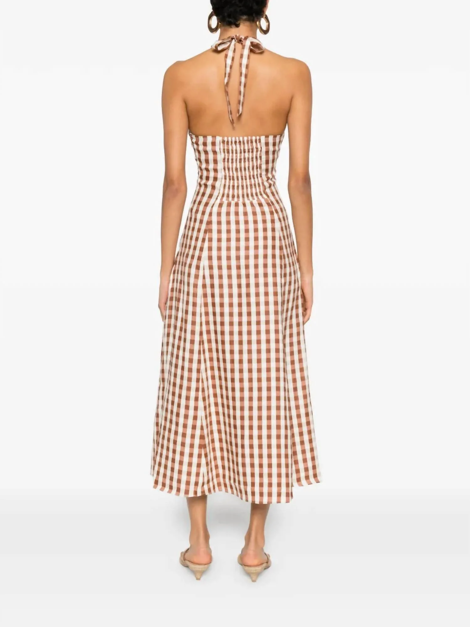Marais Midi Dress In Gingham Cedar - Image 3