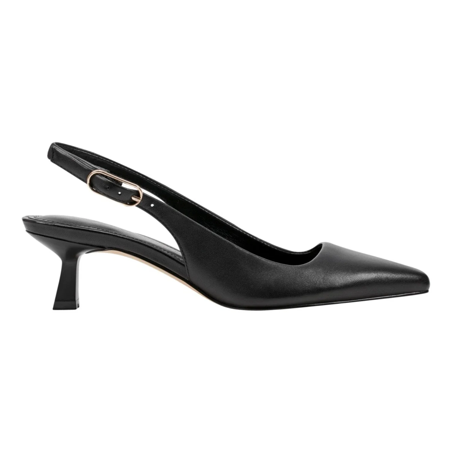 Marc Fisher LTD Mlkory Pump Womens Black Pointed Toe Kitten Heel HTAT1052