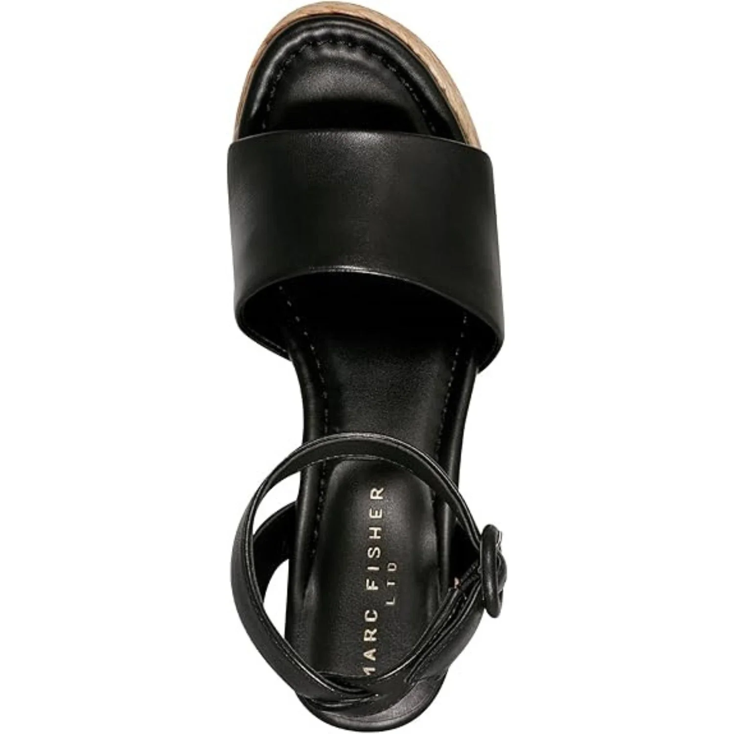 Marc Fisher LTD Palyca Sandals Women's Black Leather Block Heel HTAT1054 - Image 4