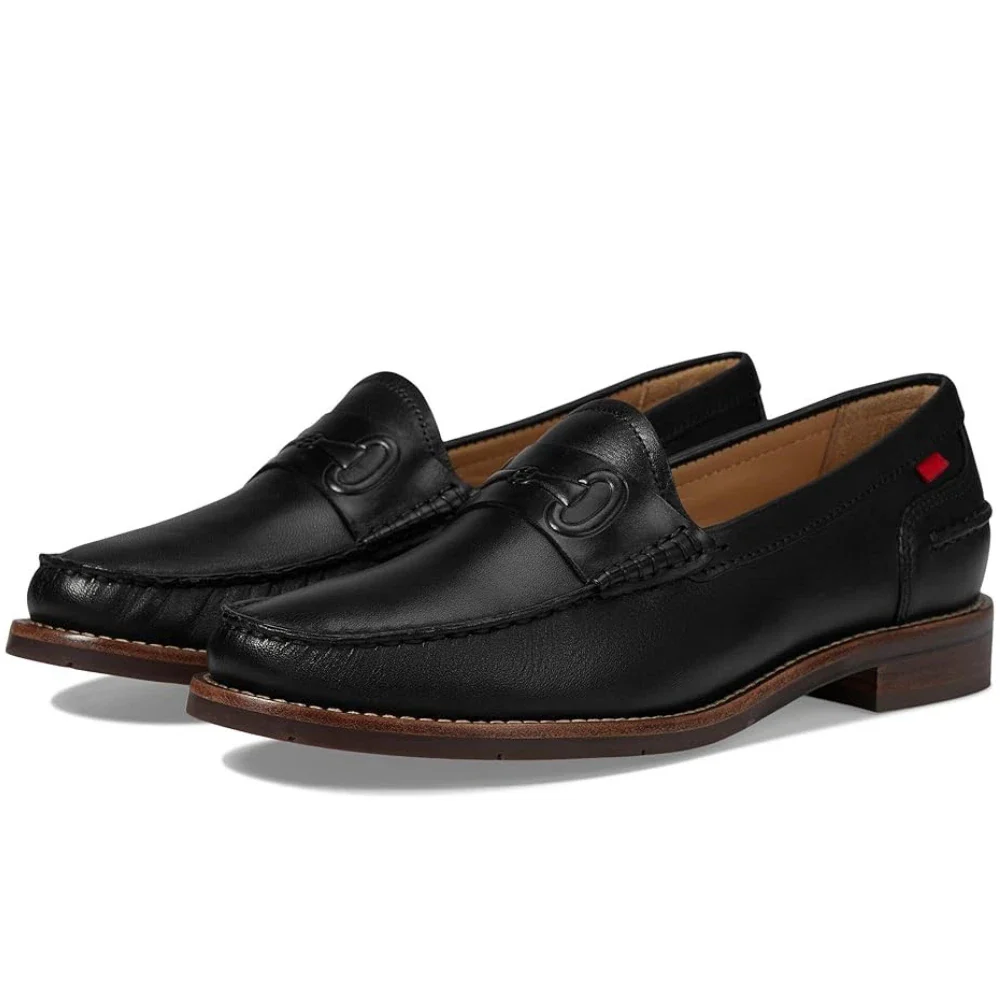 Marc Joseph New York Academy Park Flats Womens Black Leather Loafers HTAT1065
