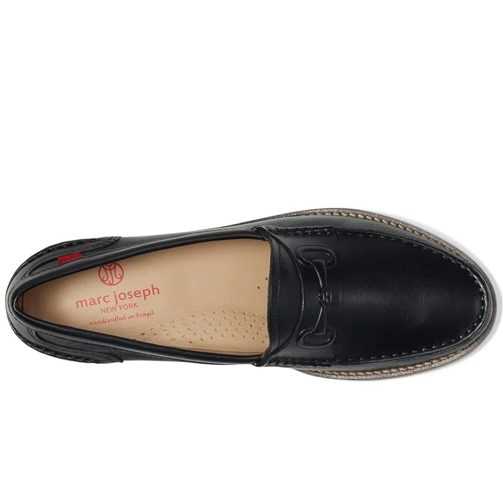 Marc Joseph New York Academy Park Flats Womens Black Leather Loafers HTAT1065 - Image 4