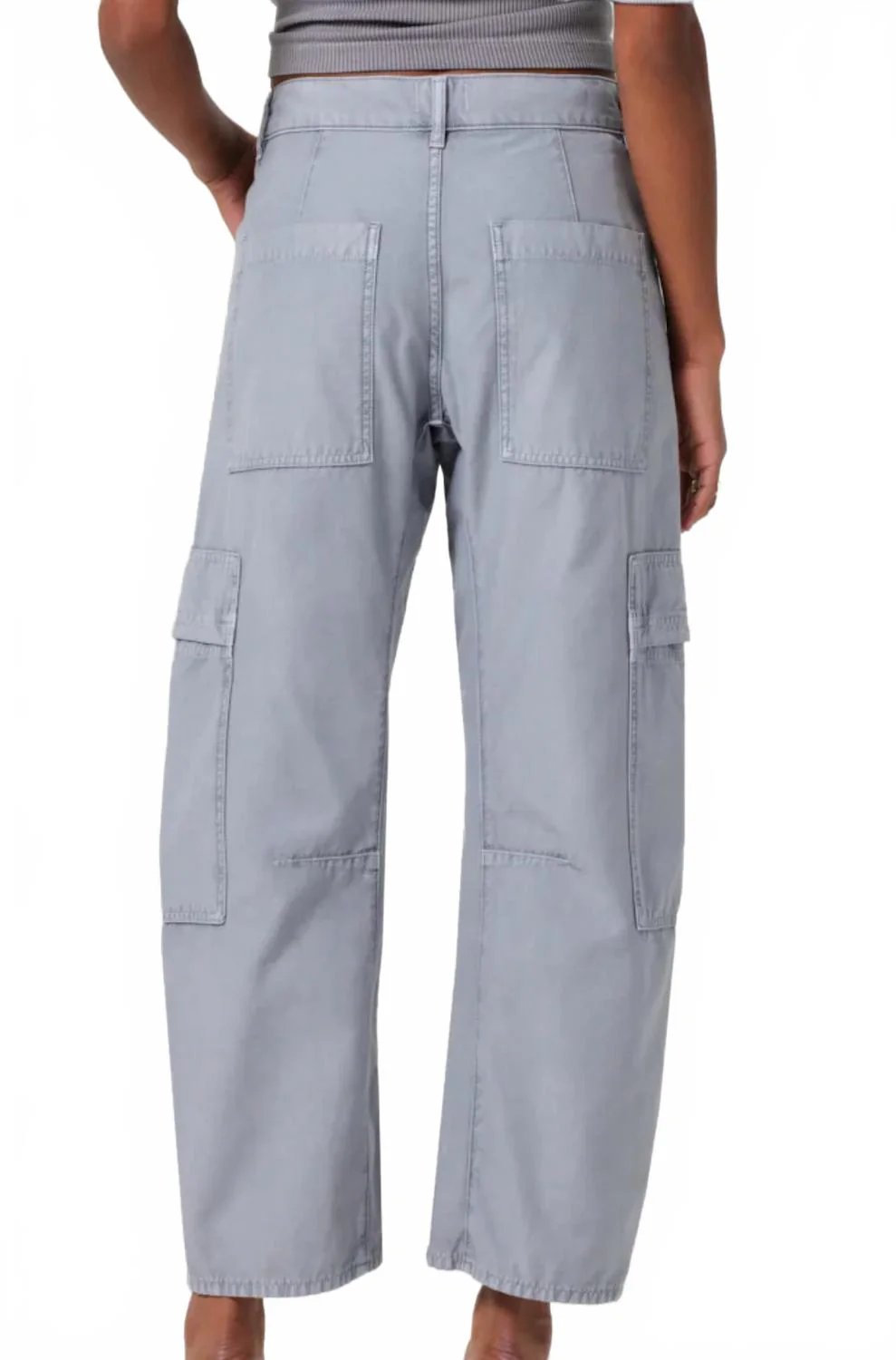 Marcelle Low Slung Easy Cargo Pants In Blue - Image 2