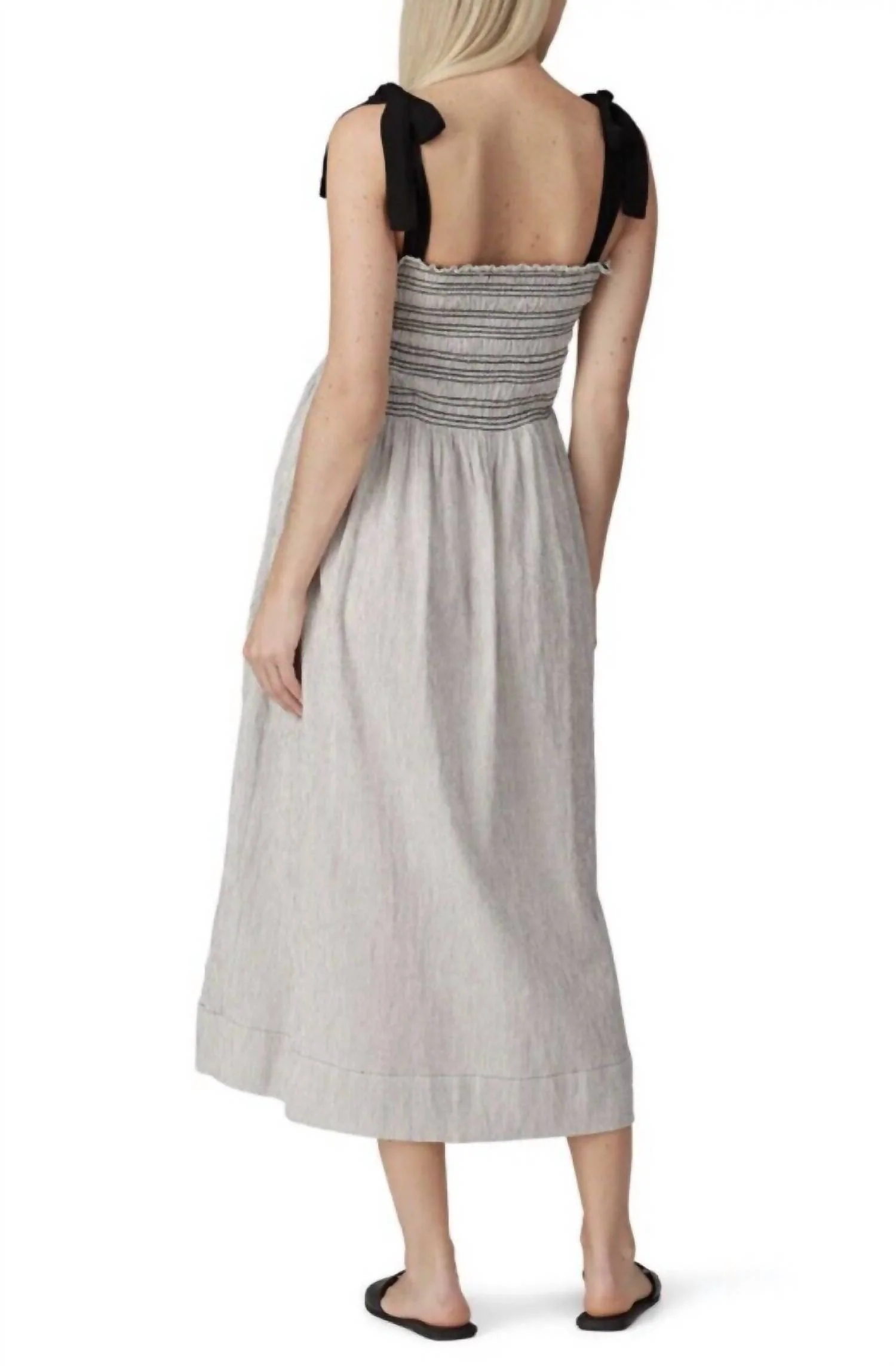 Margaux Maternity Dress In Ivory/black - Image 2