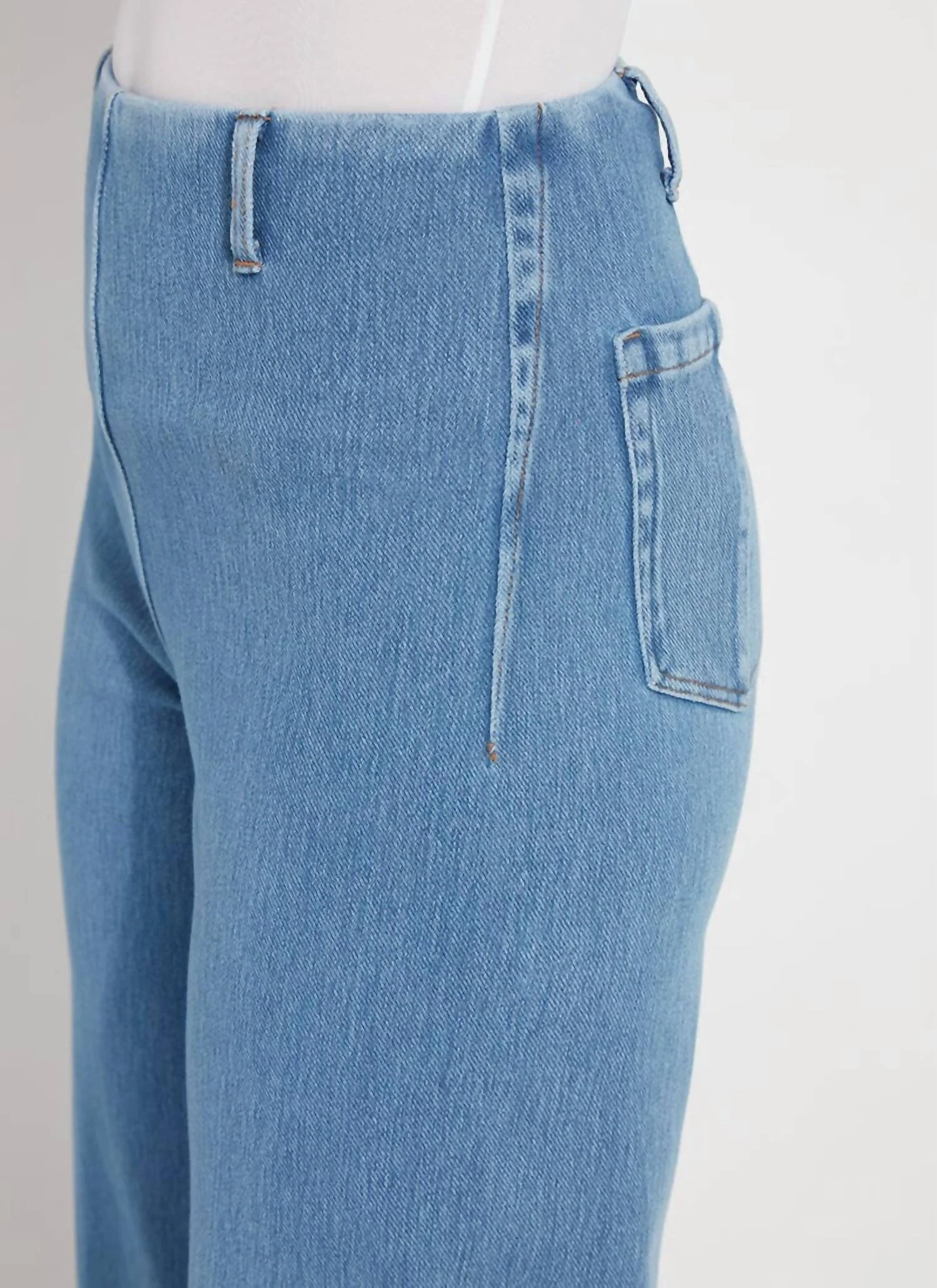 Margo Crop Denim Jeans In Bleached Blue - Image 4