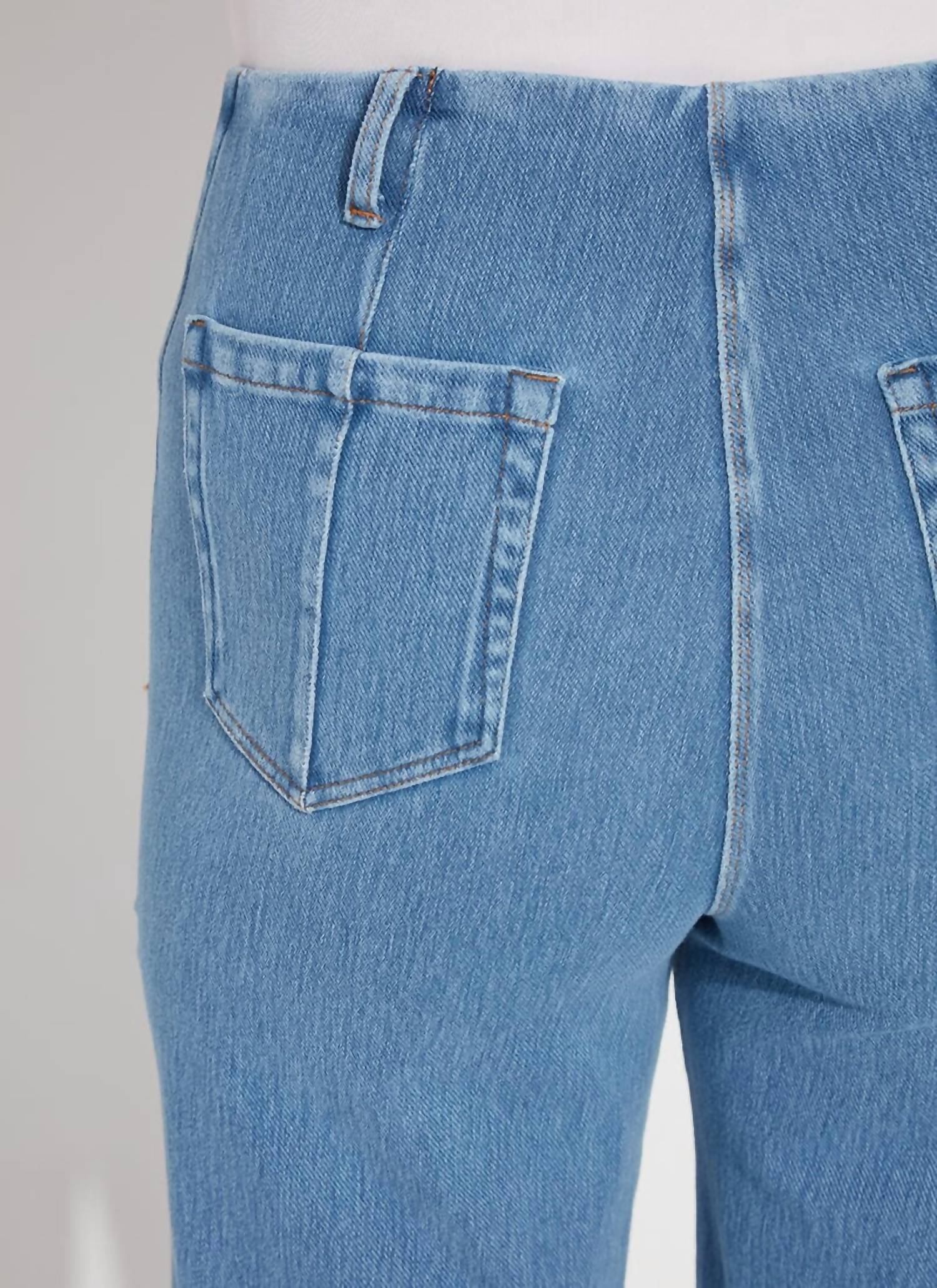 Margo Crop Denim Jeans In Bleached Blue - Image 5