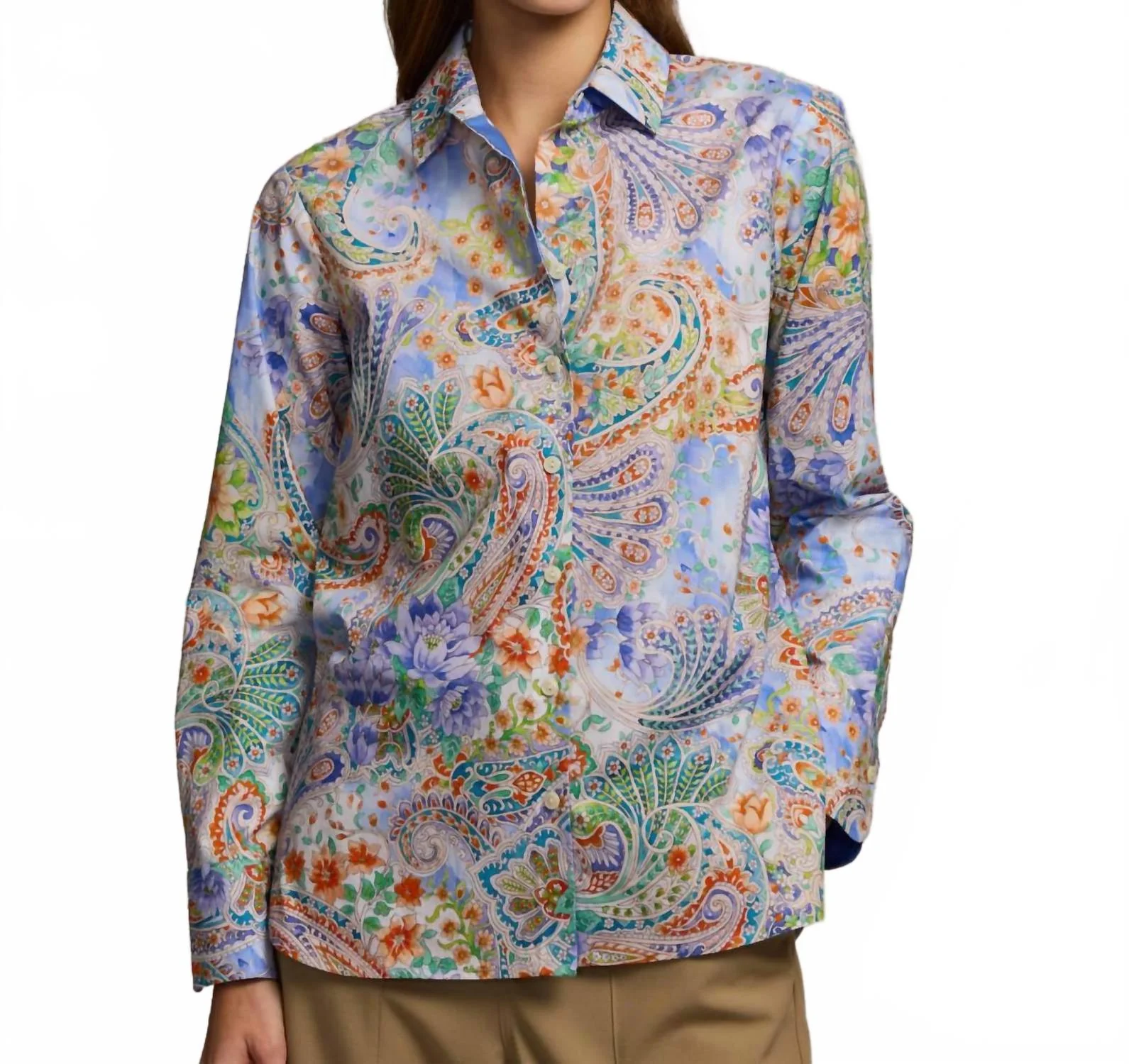Margot Long Sleeve Blouse In Floral Paisley - Image 2