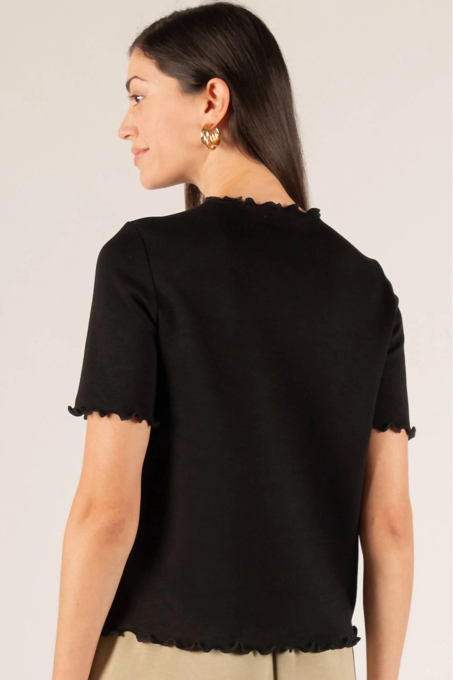 Marie Butter Modal Merrow Edge Top In Black - Image 2
