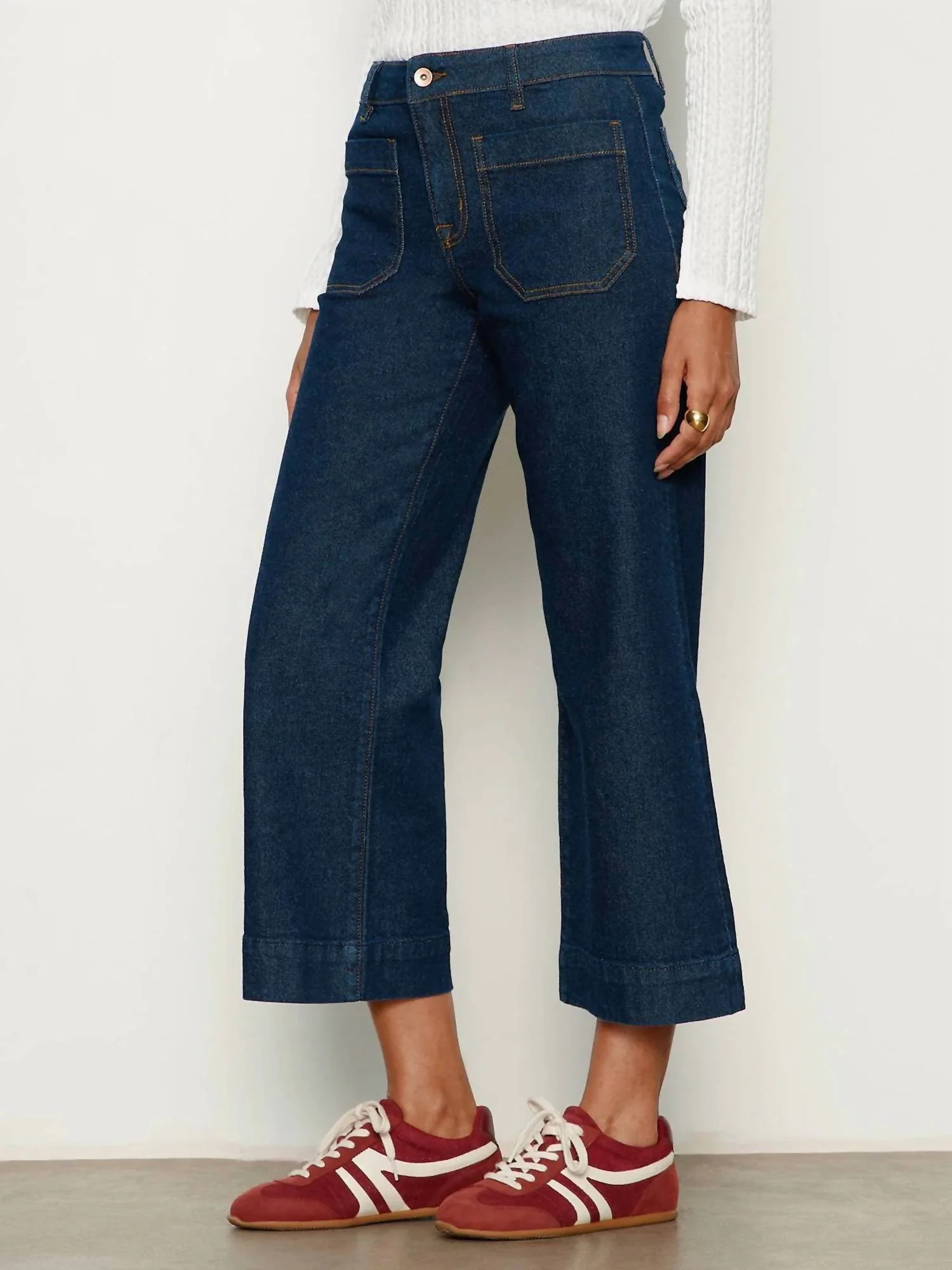 Marine Wide Leg Jeans In Magnetic - Image 2