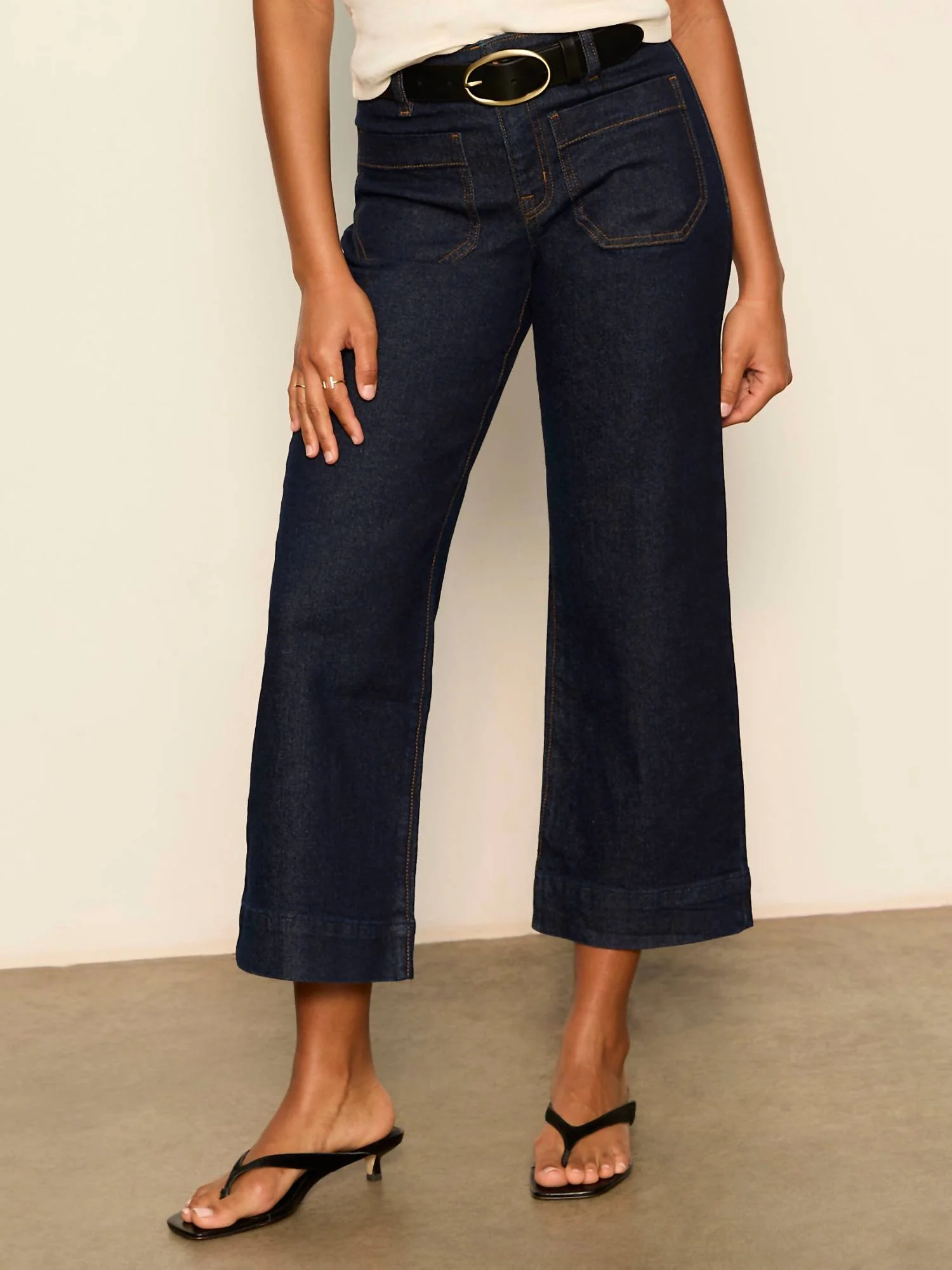 Marine Wide Leg Jeans In Magnetic - Image 3