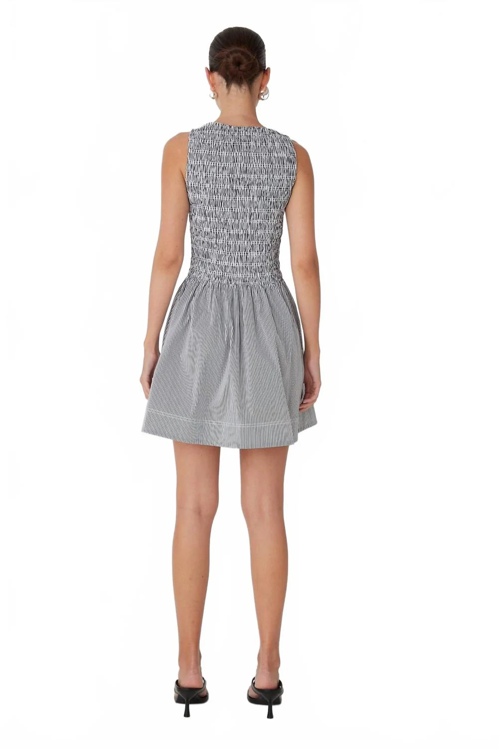 Marisol Mini Dress In Black White Stripe - Image 3