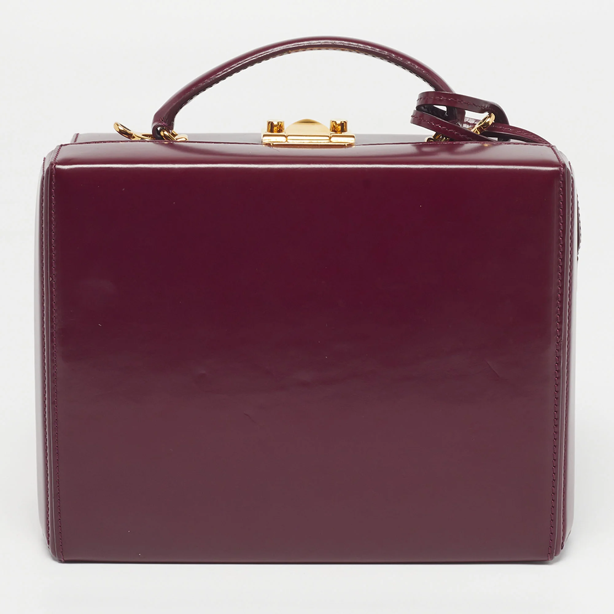 Mark Cross Grace Box Purple Leather Bag - Image 4