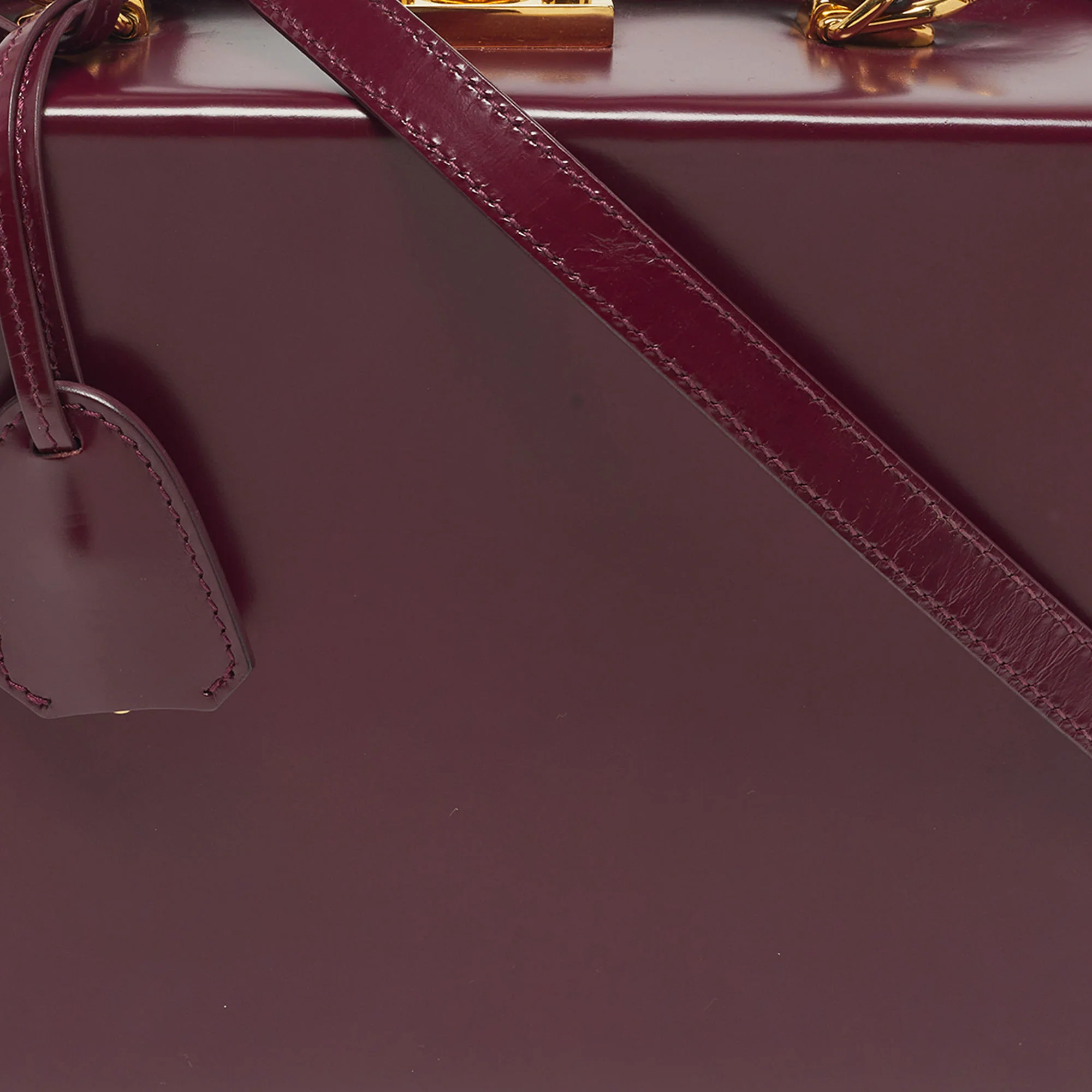 Mark Cross Grace Box Purple Leather Bag - Image 5