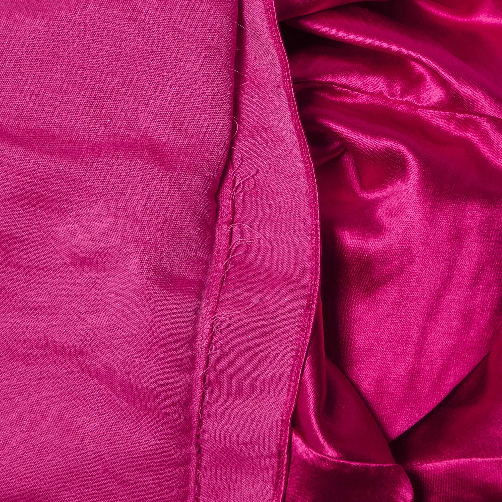 Marni Pink Satin Flared Mini Dress - Image 5