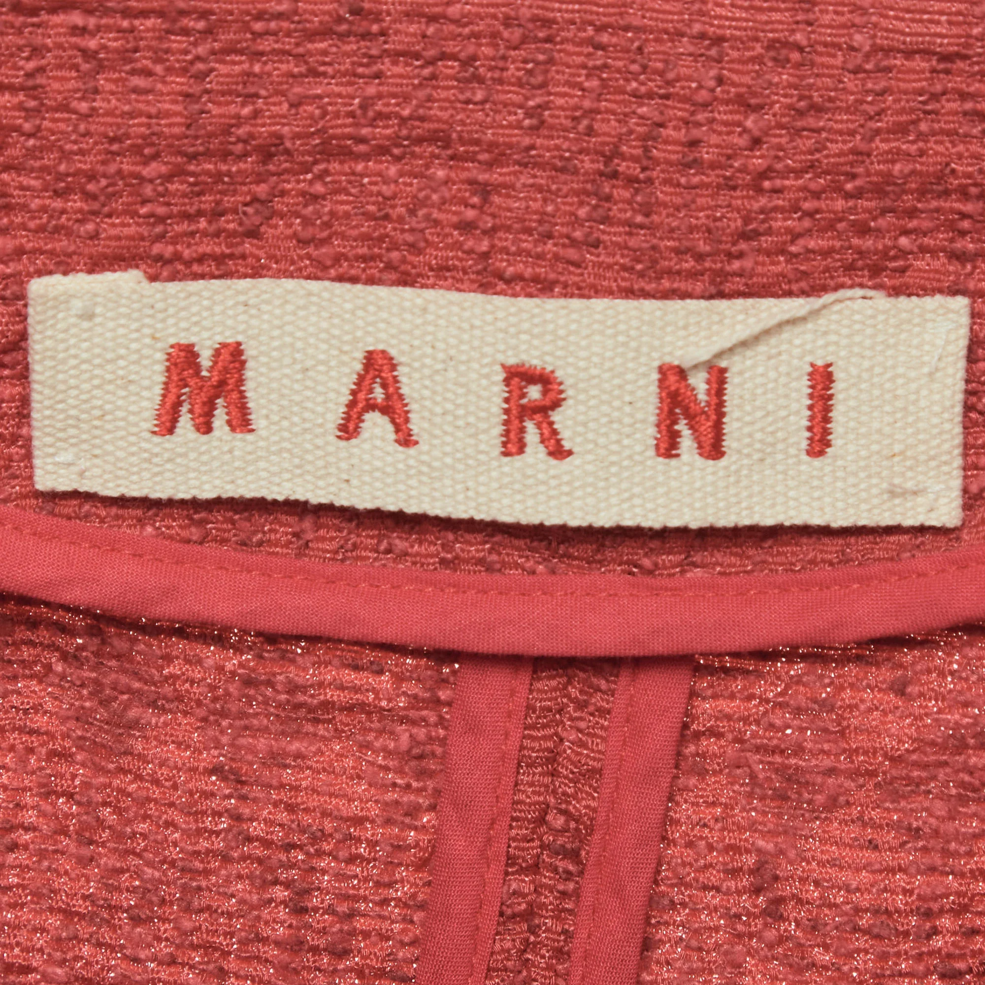 Marni Pink Tweed Button Front Jacket - Image 4