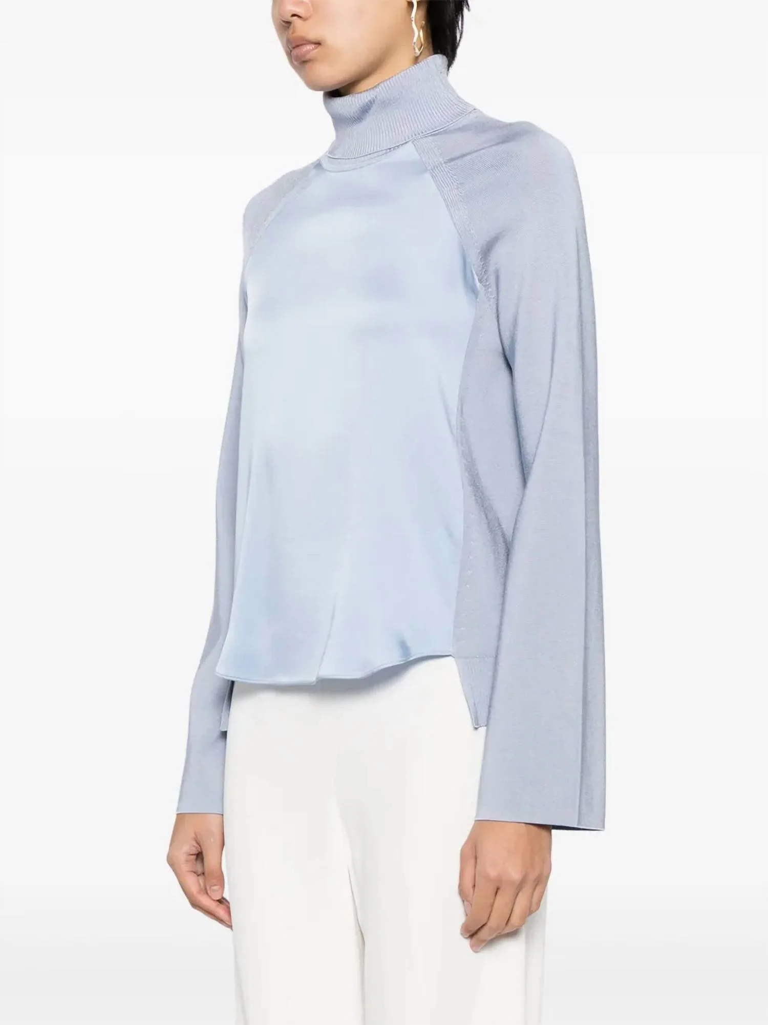 Mateo Long-Sleeve Turtleneck Combo Top In Marino Blue - Image 2