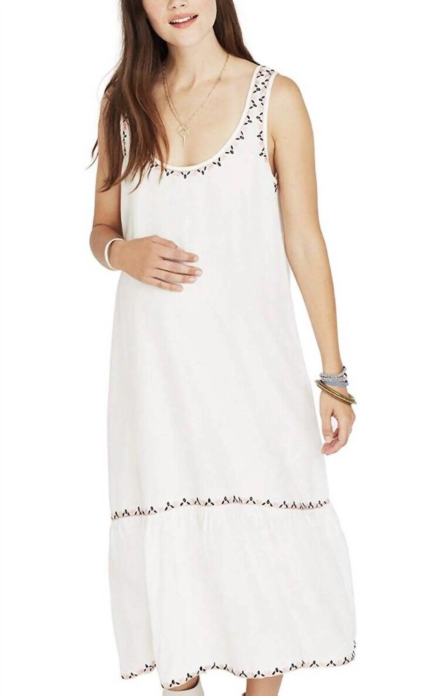Maternity The Edie Dress In White Floral