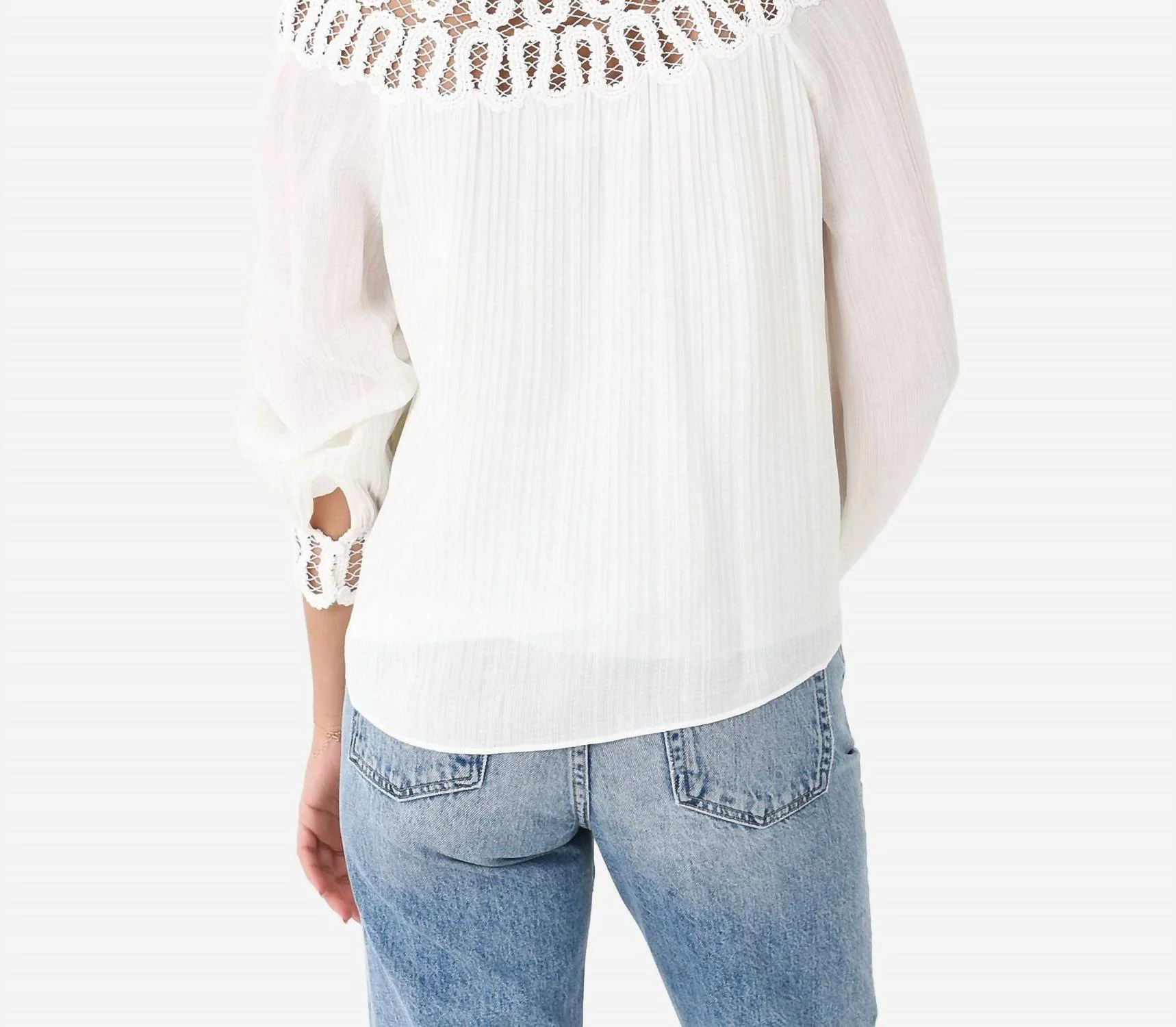 Mattea Crochet Top In White - Image 4