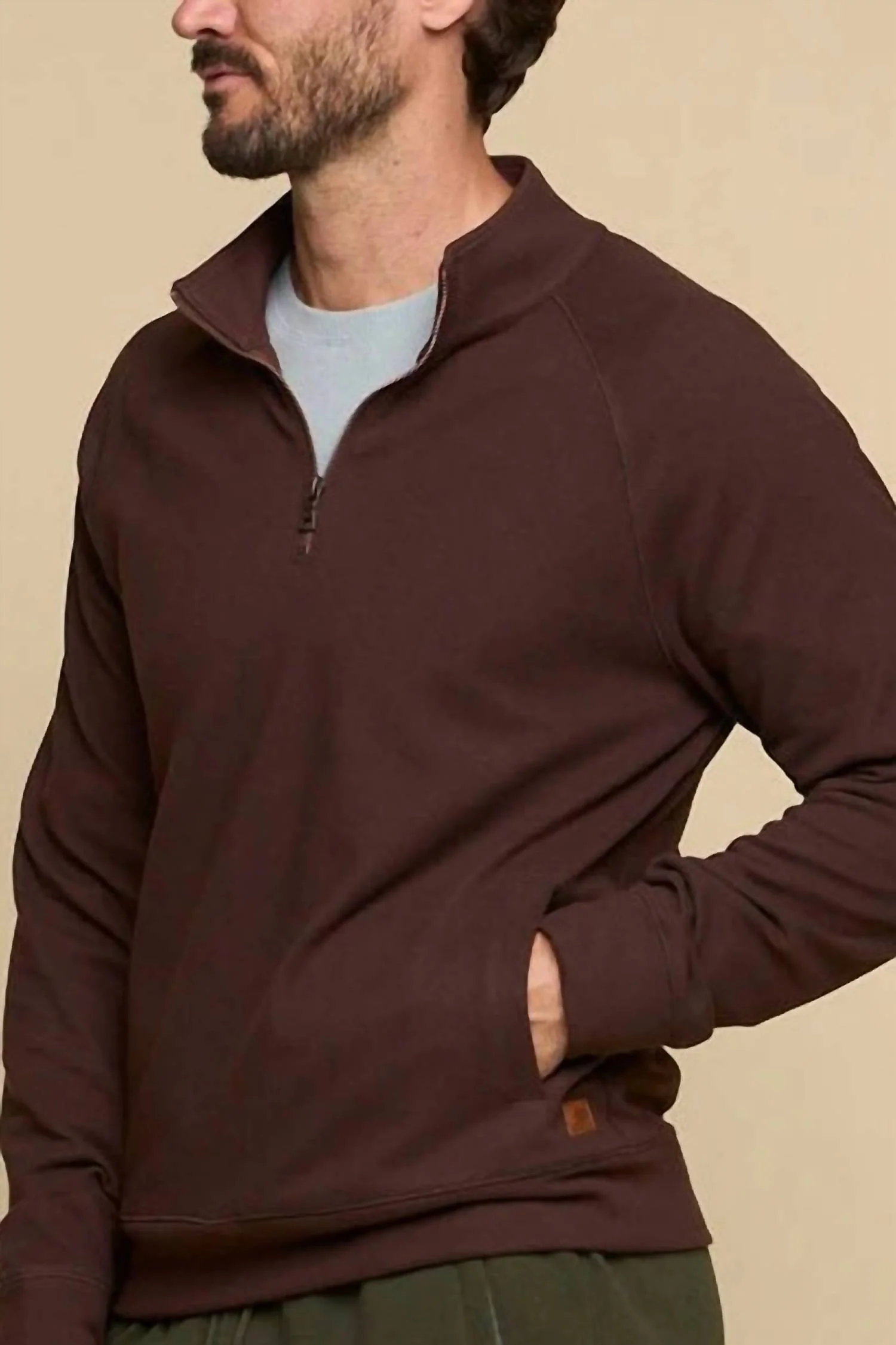 Maverick Quarter Zip Sweater In Anise - Image 2