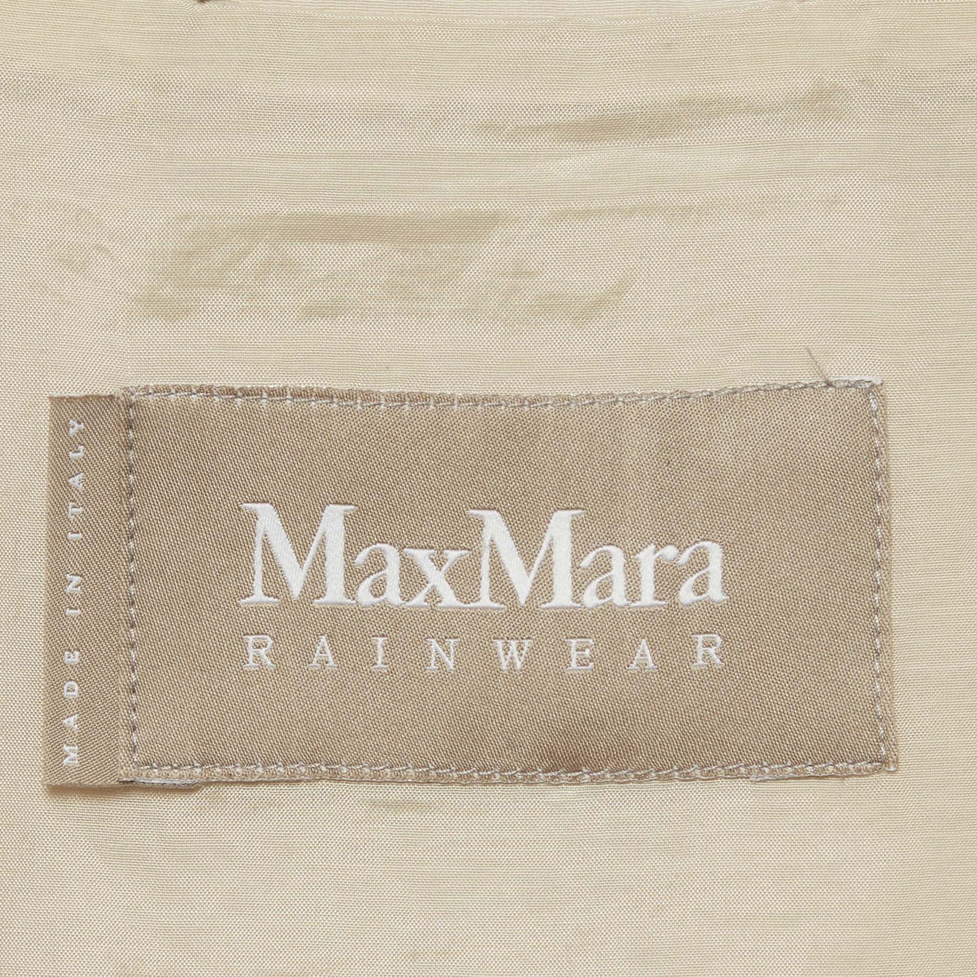 Max Mara Beige Synthetic Double Breasted Trench Coat - Image 4