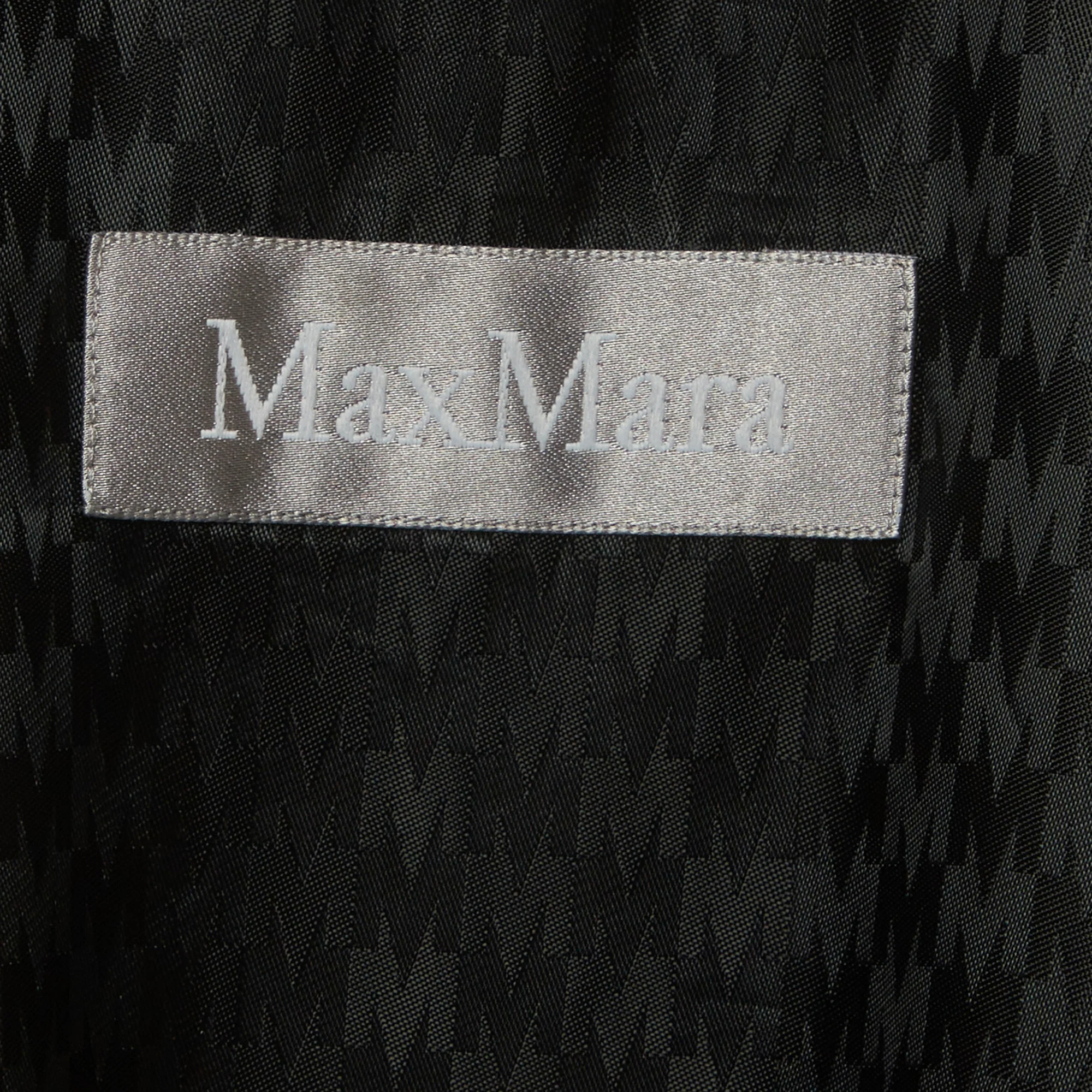 Max Mara Black Garbardine Double Breasted Trench Coat - Image 4