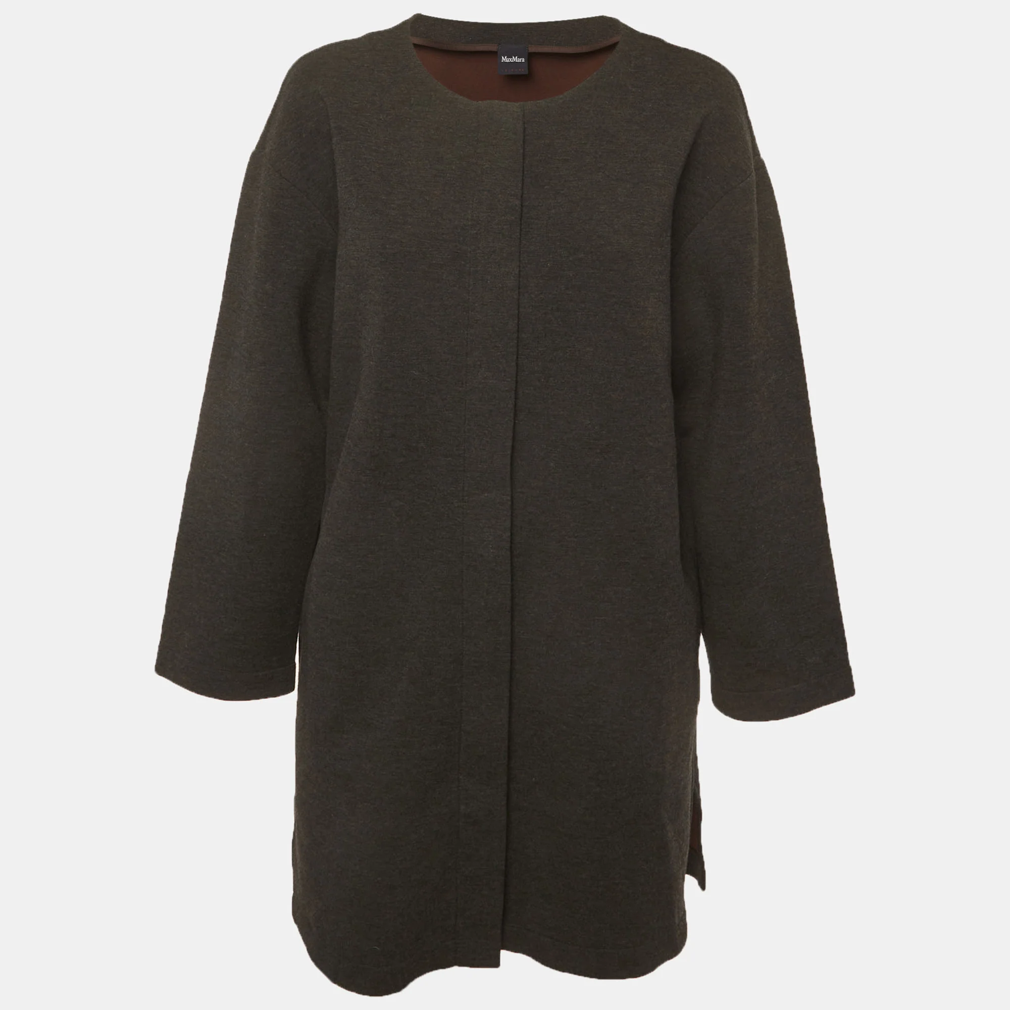 Max Mara Leisure Grey Neoprene Zip-Up Short Coat