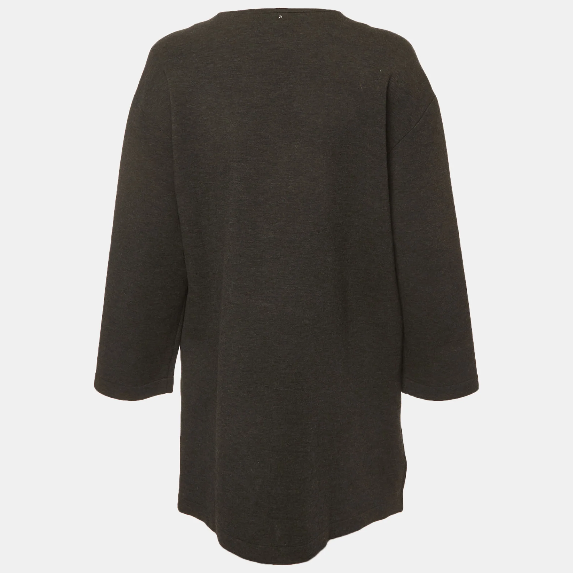 Max Mara Leisure Grey Neoprene Zip-Up Short Coat - Image 3
