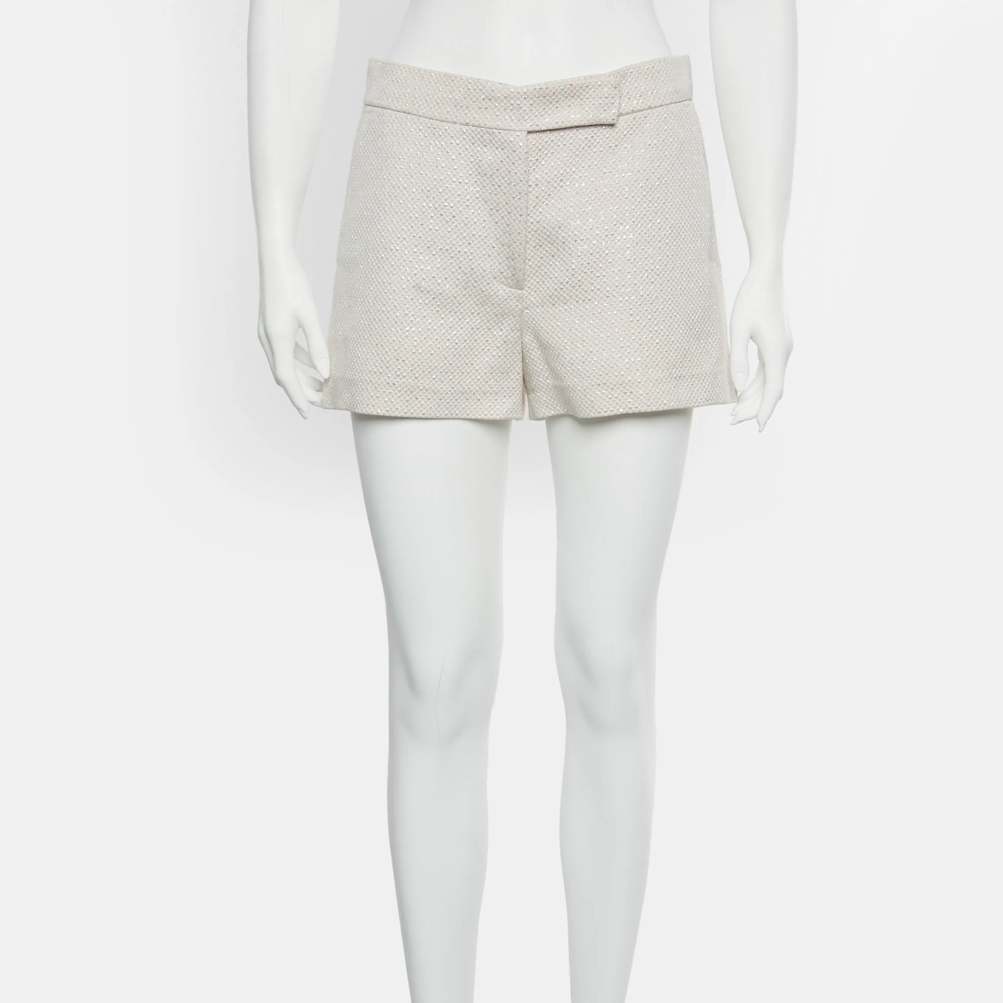 Max Mara Light Beige Tweed Regular Shorts - Image 2