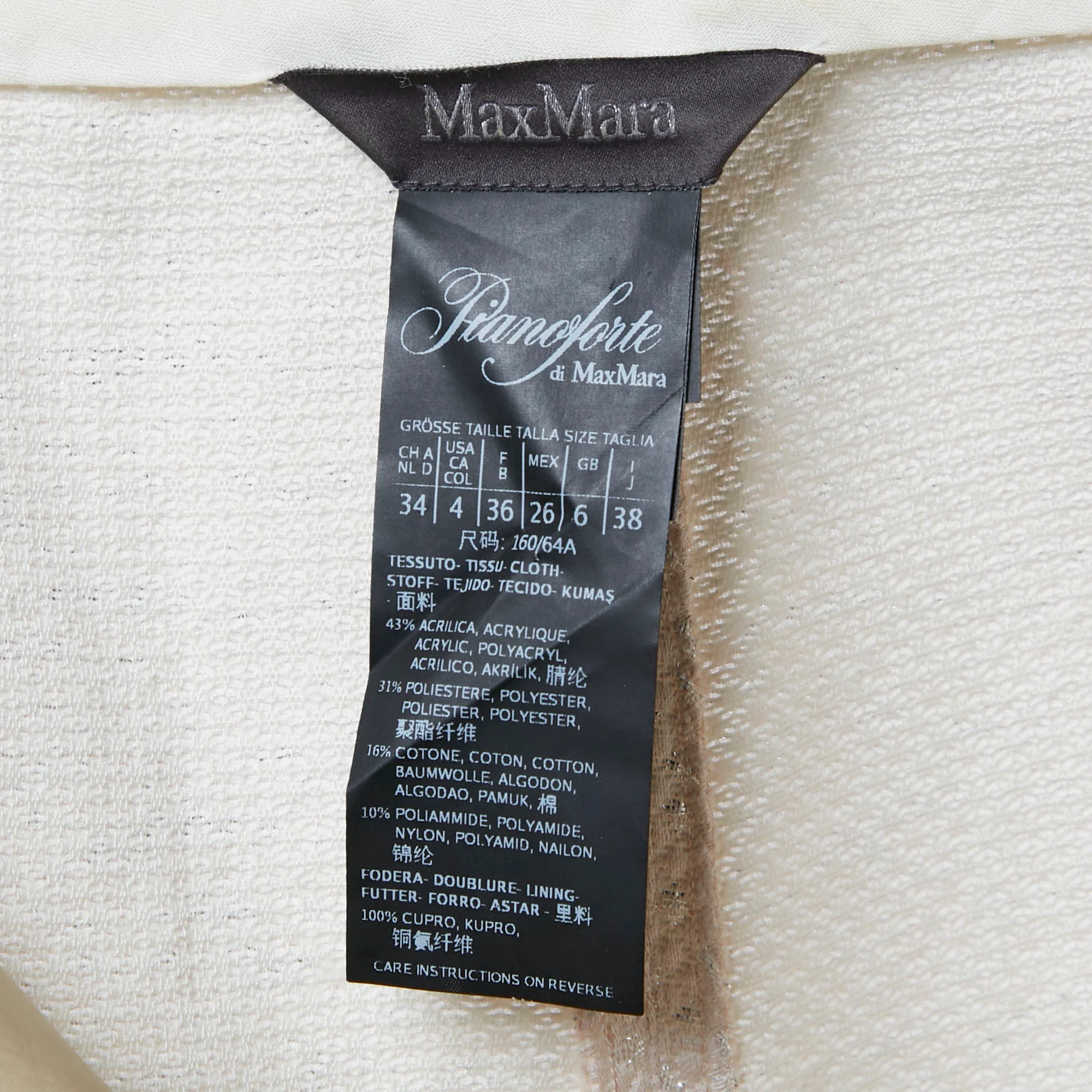 Max Mara Light Beige Tweed Regular Shorts - Image 6