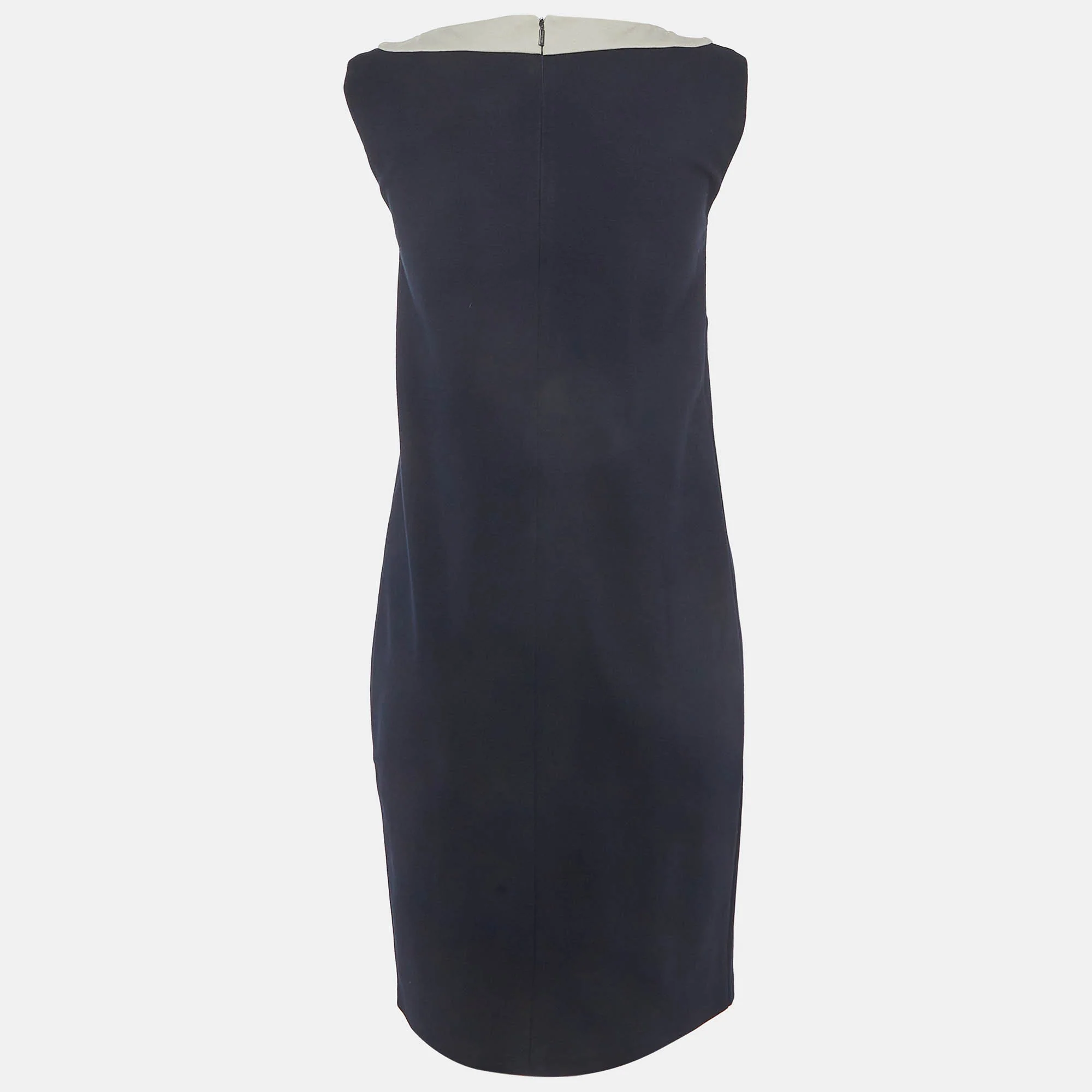 Max Mara Nay Blue Jersey V-Neck Sheath Dress - Image 3