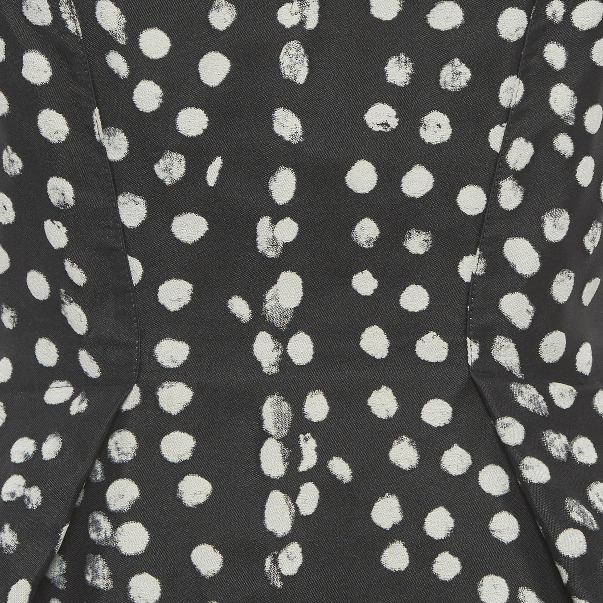Max Mara Studio Black/white Dotted Flared Mini Dress - Image 4
