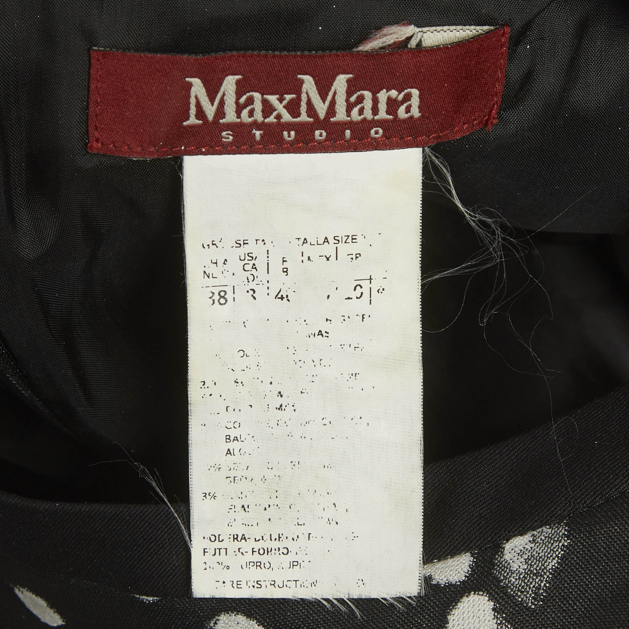Max Mara Studio Black/white Dotted Flared Mini Dress - Image 5