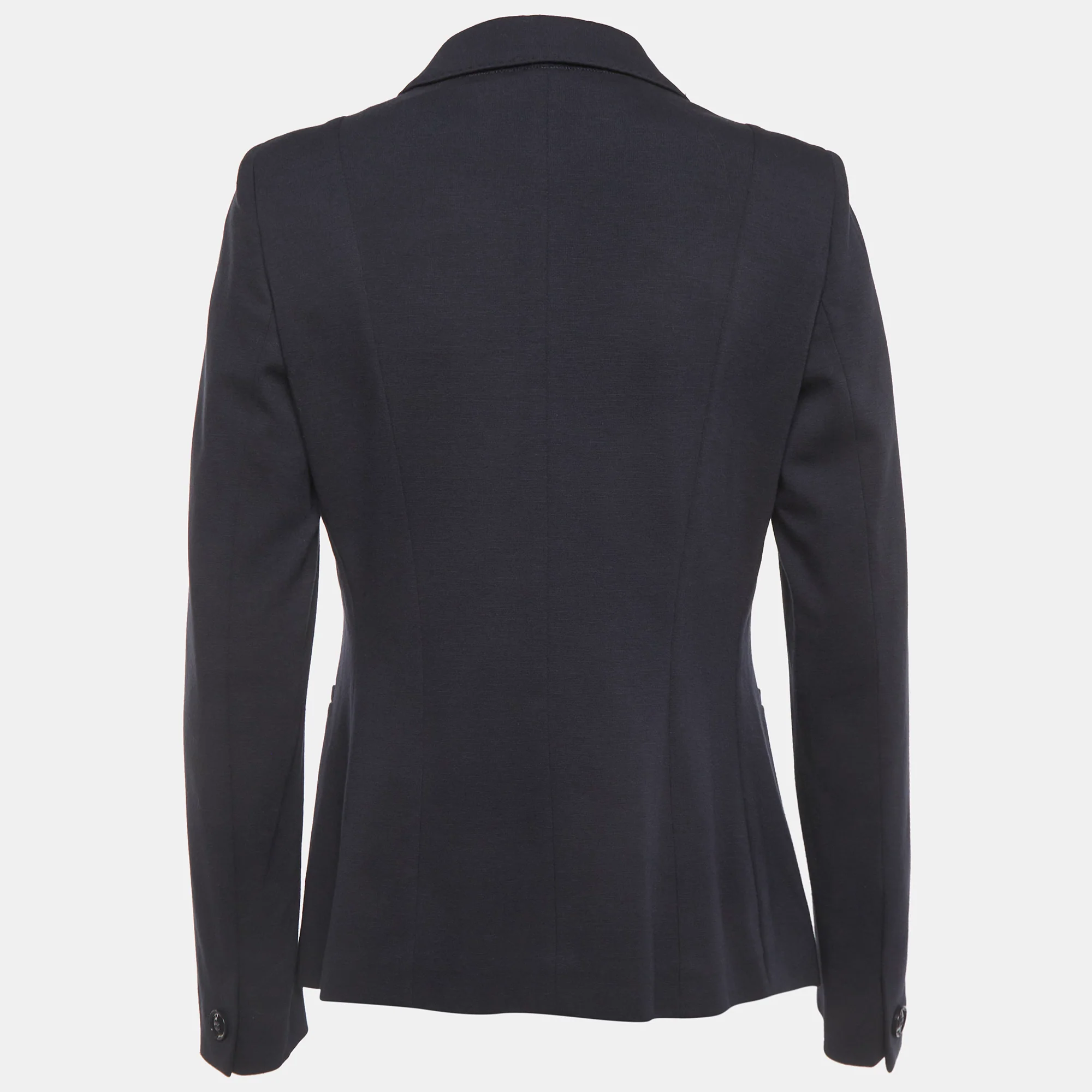 Max Mara Studio Navy Blue Jersey Blazer - Image 2