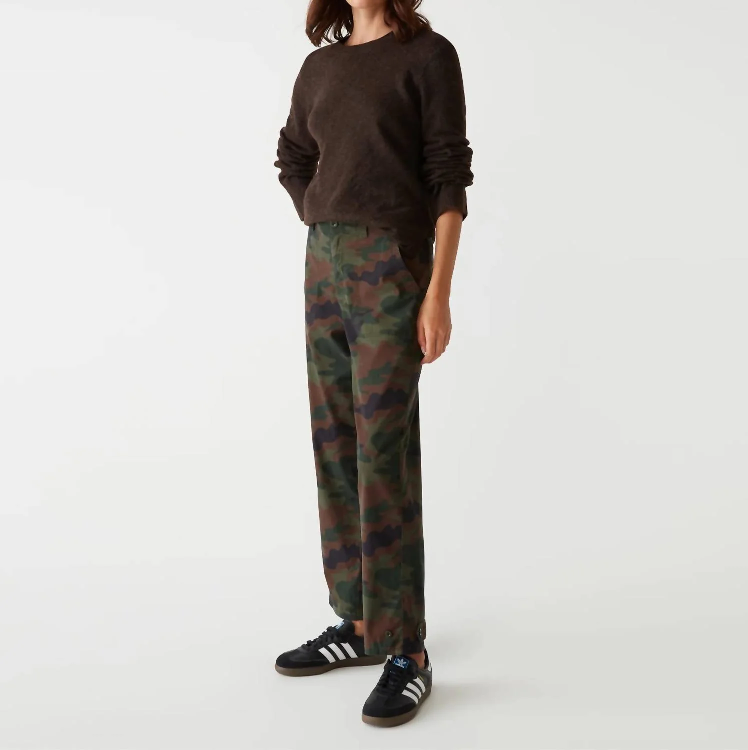 Maxine Convertible Straight Leg Pant In Olive Camo - Image 2