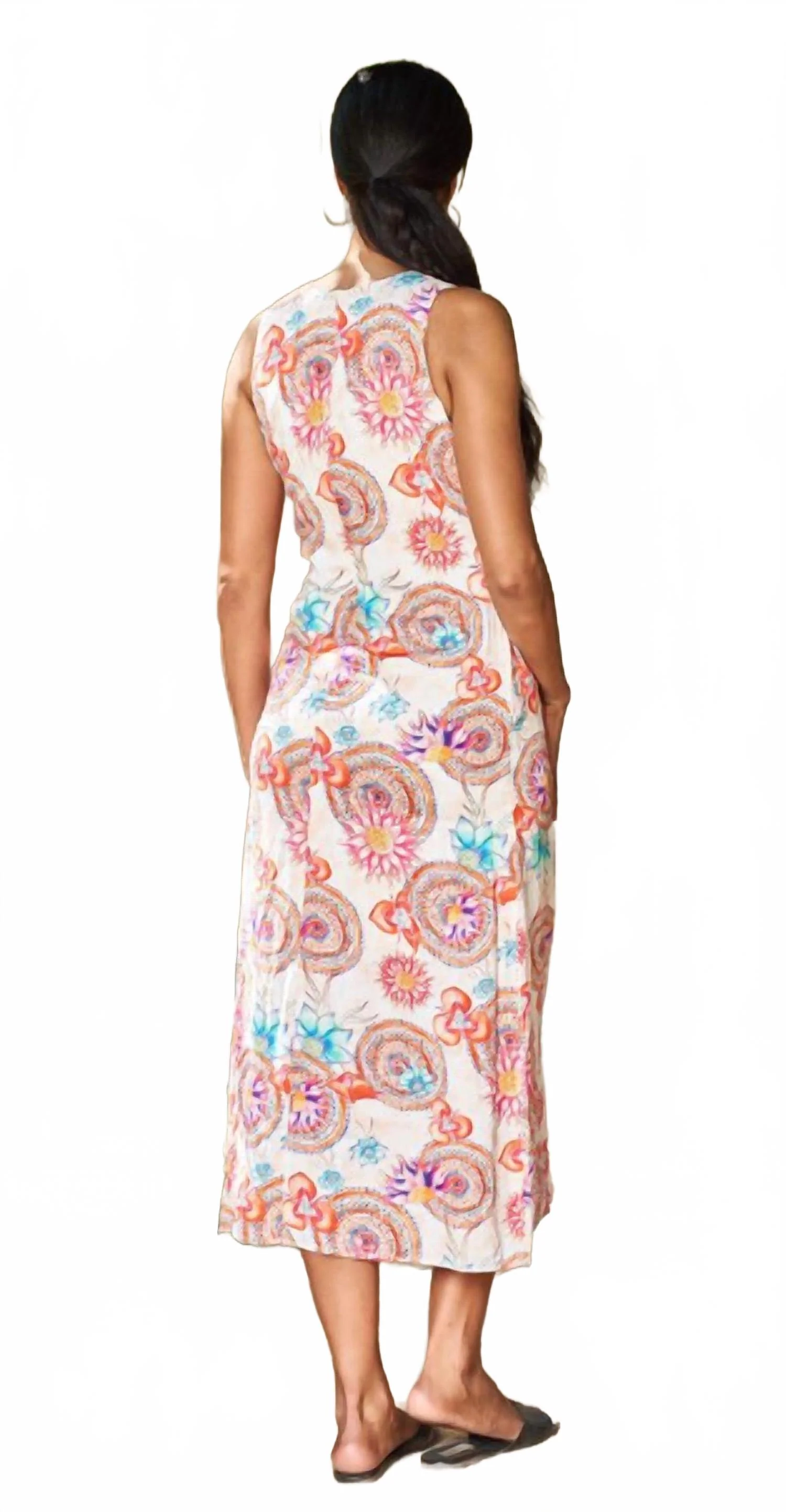 Medallion Garden Maxi Dress In Orange - Image 2