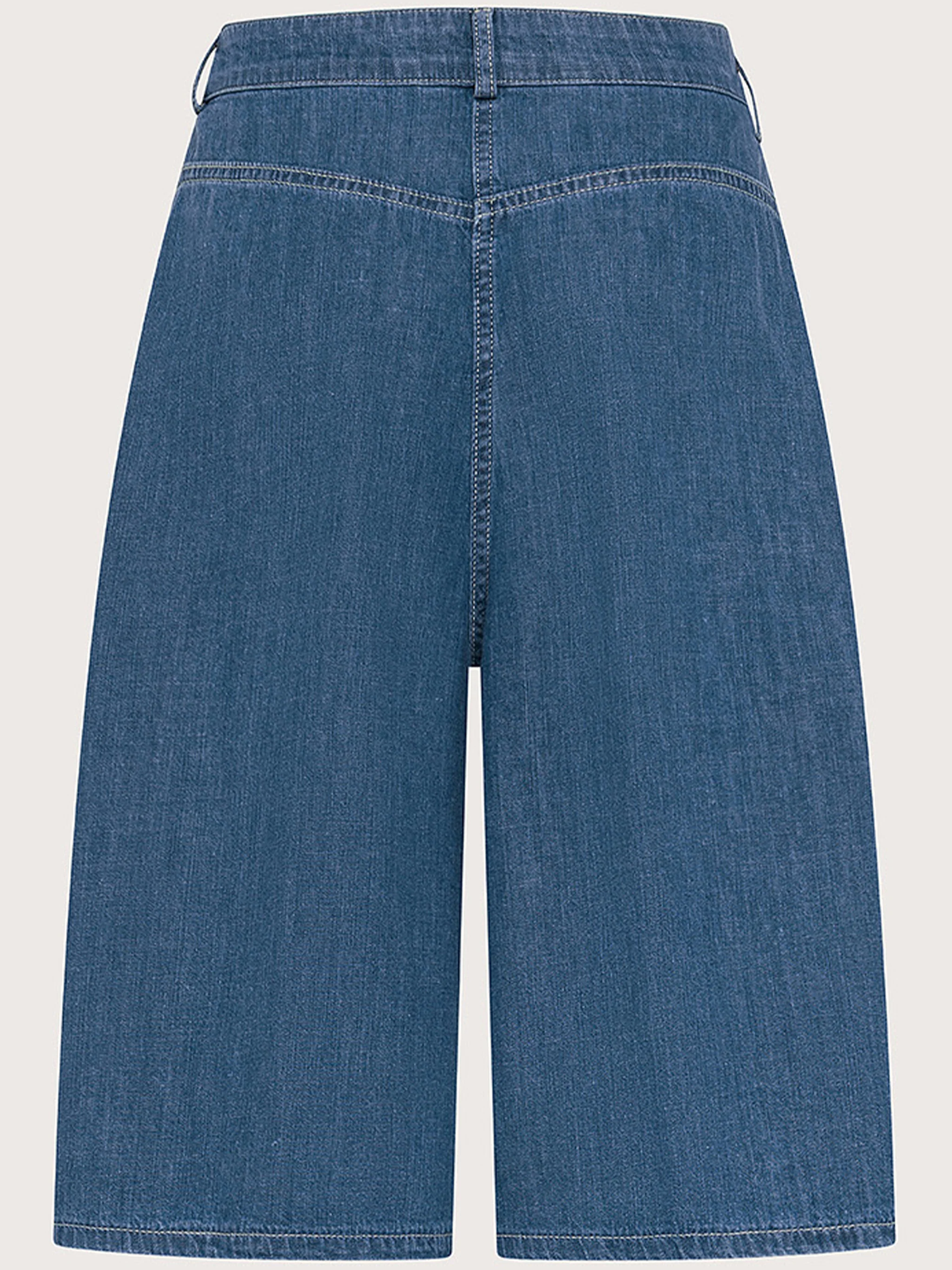 Medium Blue High-Waisted Faded Denim Shorts - Image 2