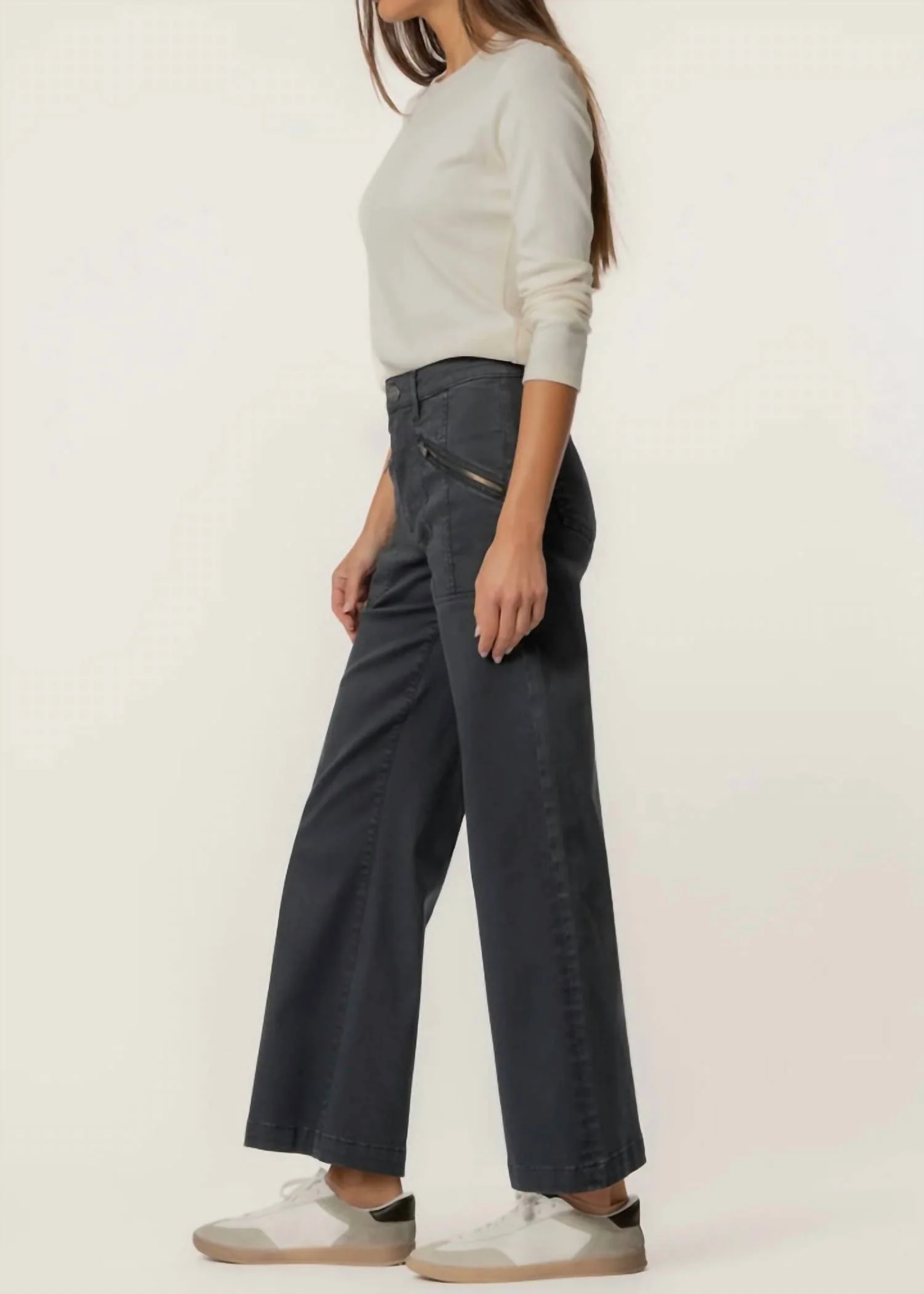 Meg High Rise Wide Leg Jeans In Gainful - Image 2