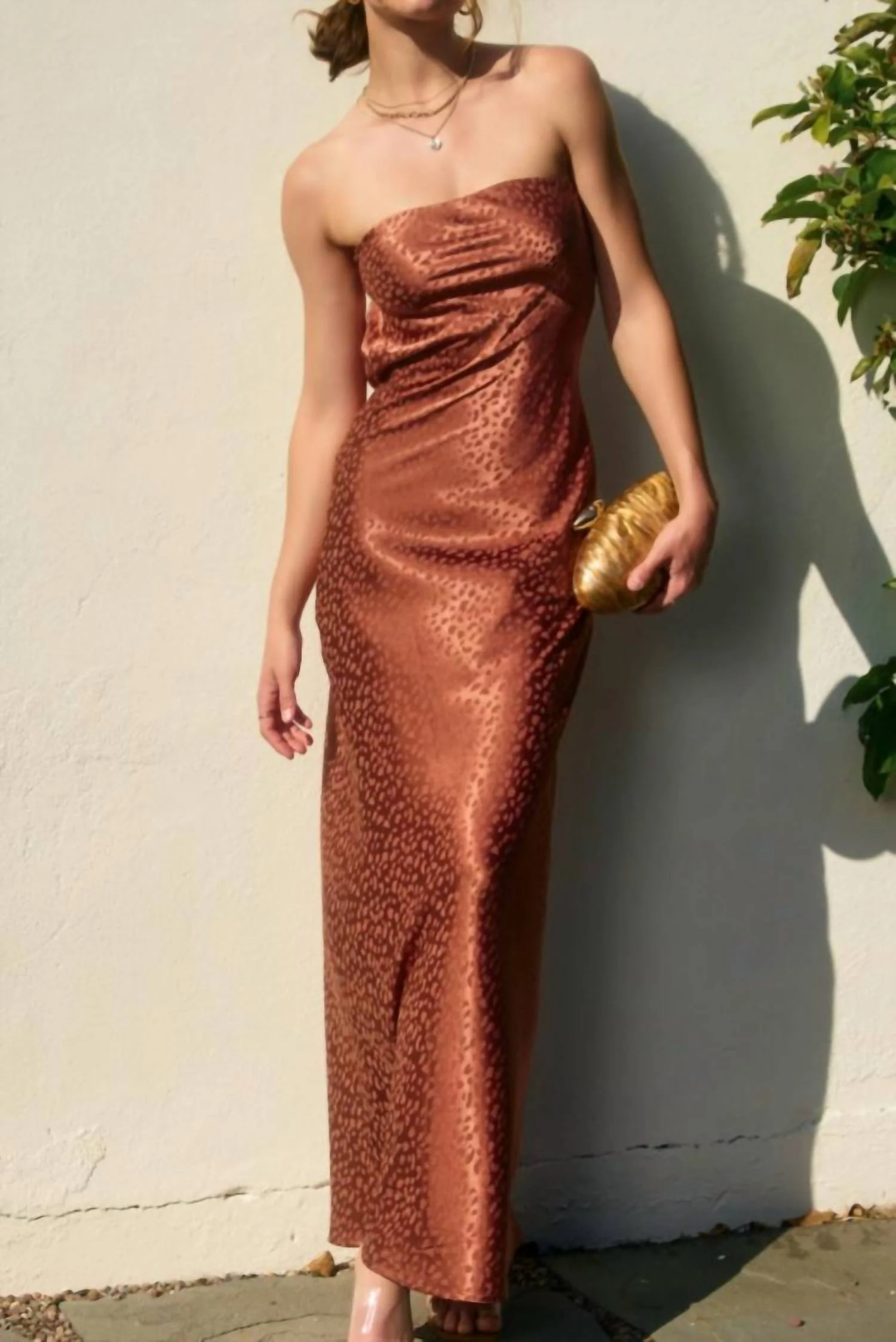 Mel Strapless Dress In Sienna