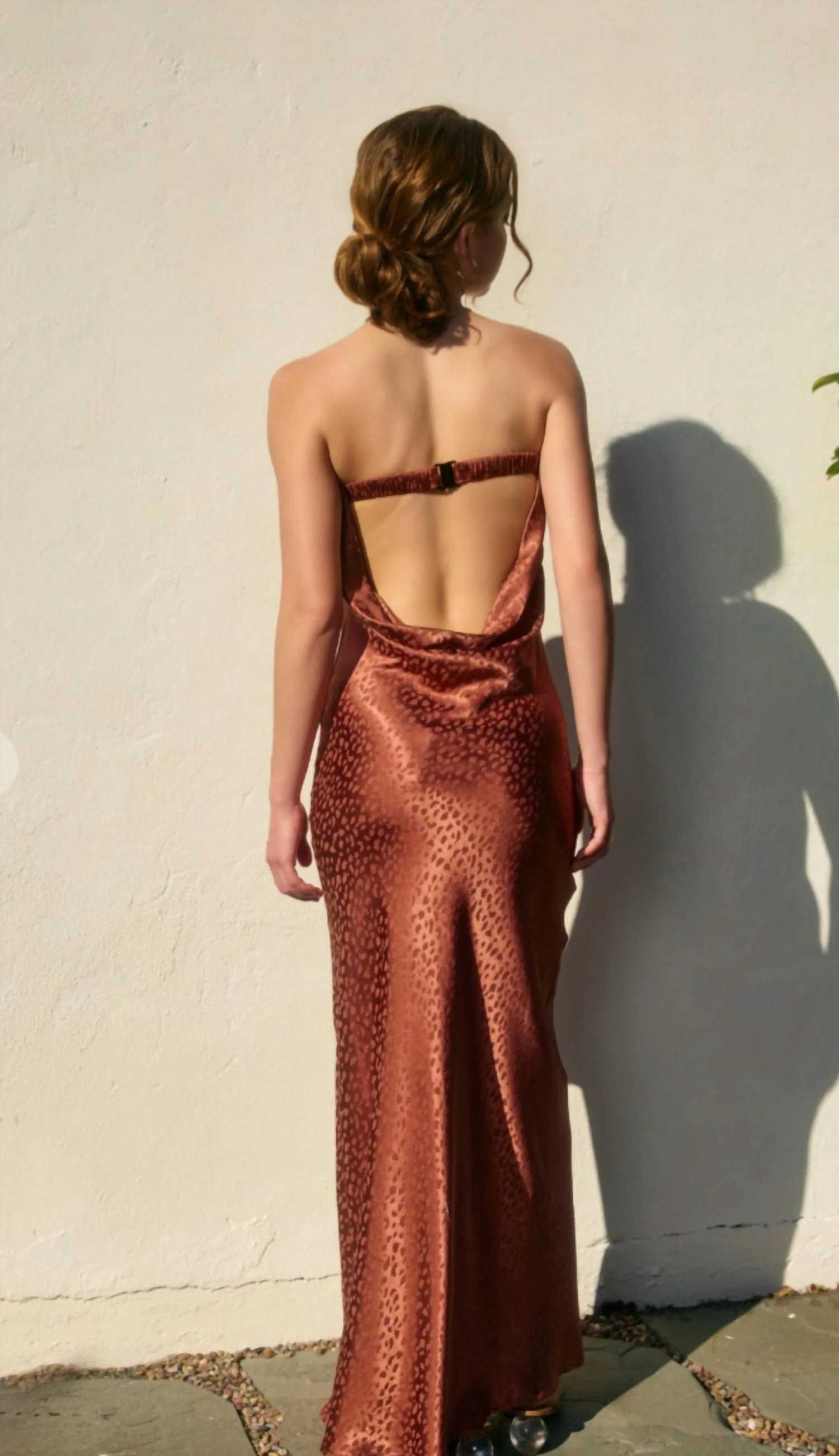 Mel Strapless Dress In Sienna - Image 2