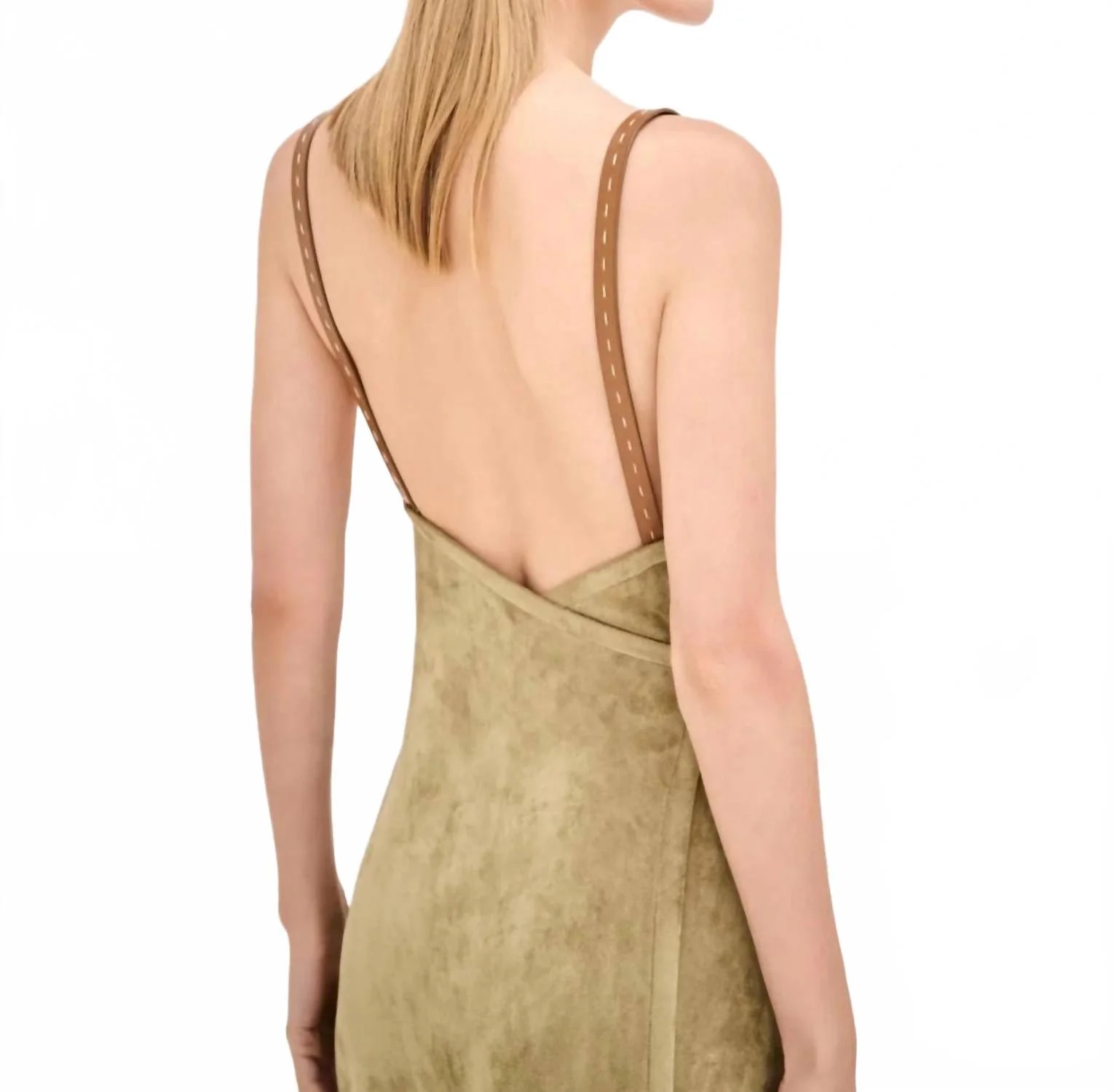 Melina Midi Dress In Olive - Image 2