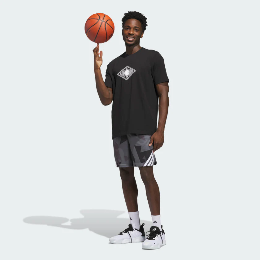 Men's adidas adidas BASKETBALL 3-STRIPES AOP SHORT - Image 3