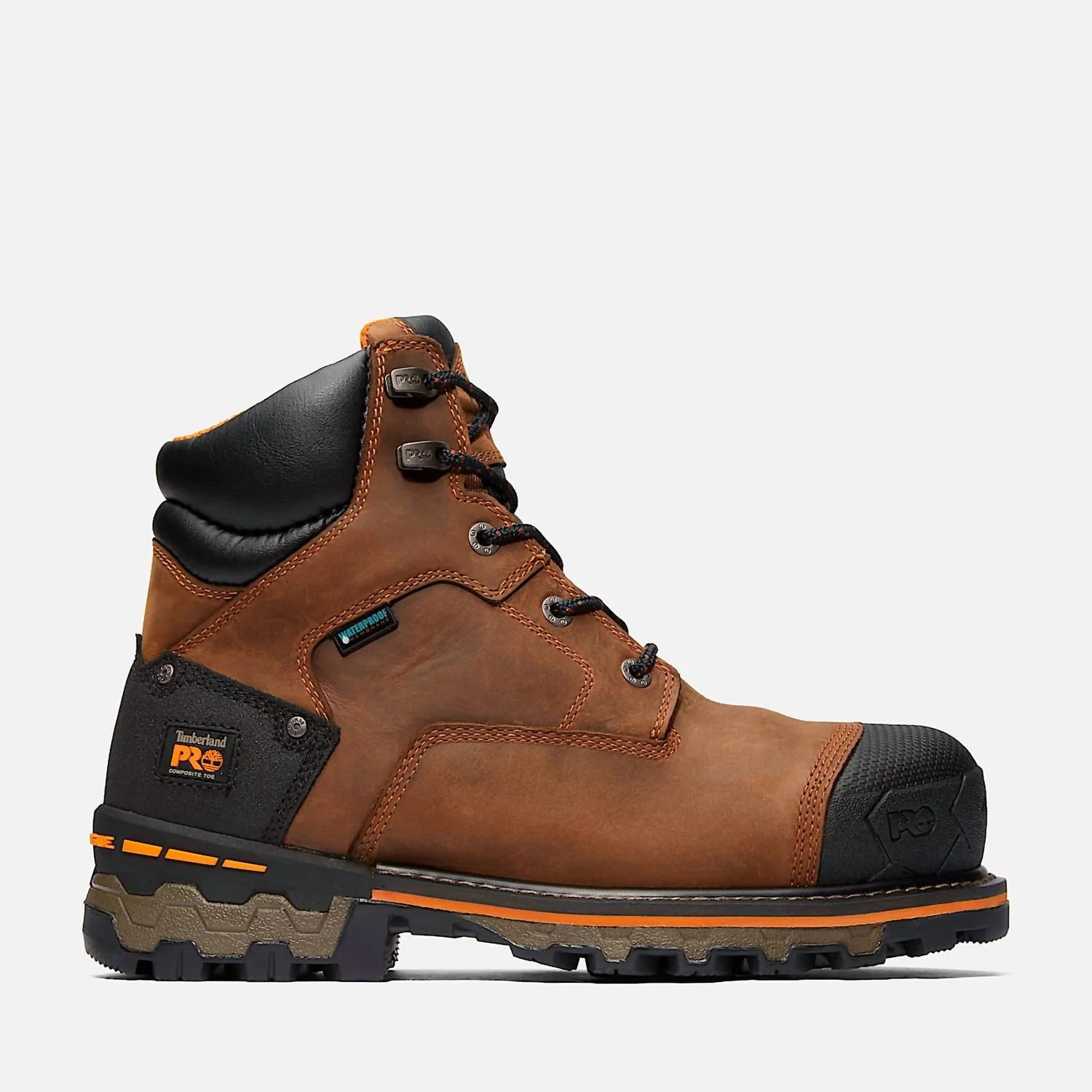 Men's Boondock Waterproof Comp-Toe Work Boots In Brown