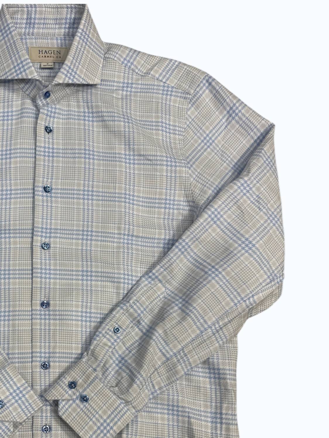 Men's Button Down Shirt In Blue/white - Image 2